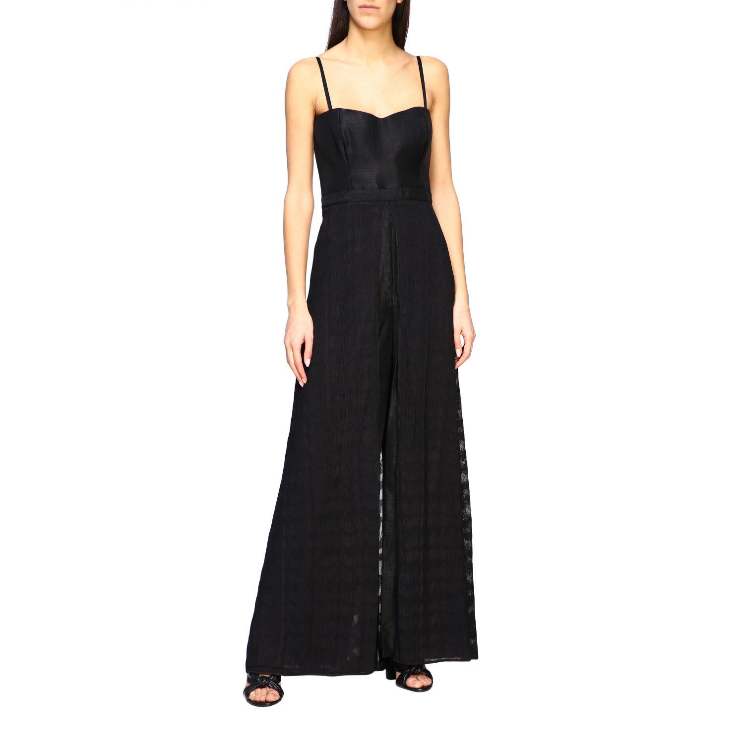 Missoni Jumpsuit With Suspenders And Wide Trousers In Black