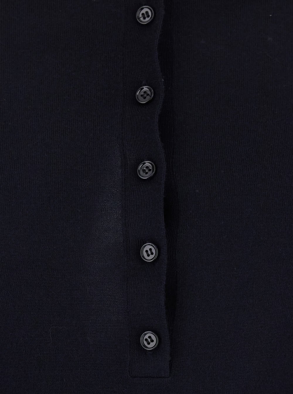 Allude Black Polo Style Sweater With Classic Collar In Black
