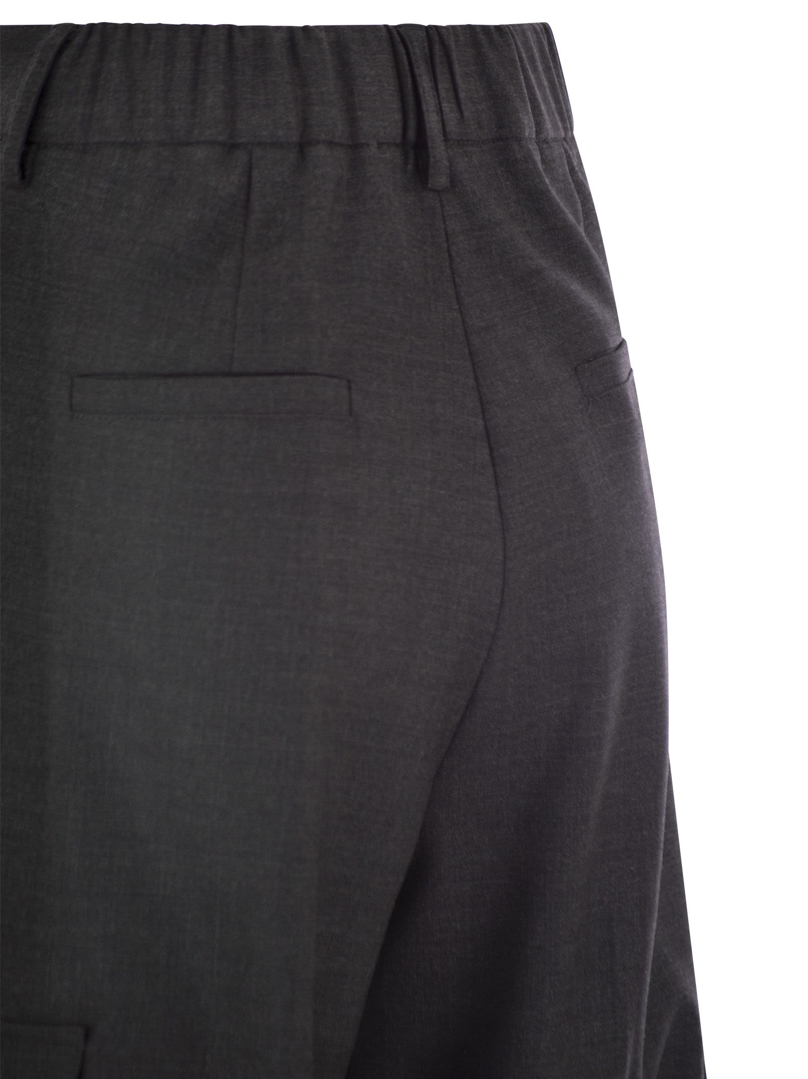 Herno Cargo Trousers In Wool And Viscose Blend In Gray