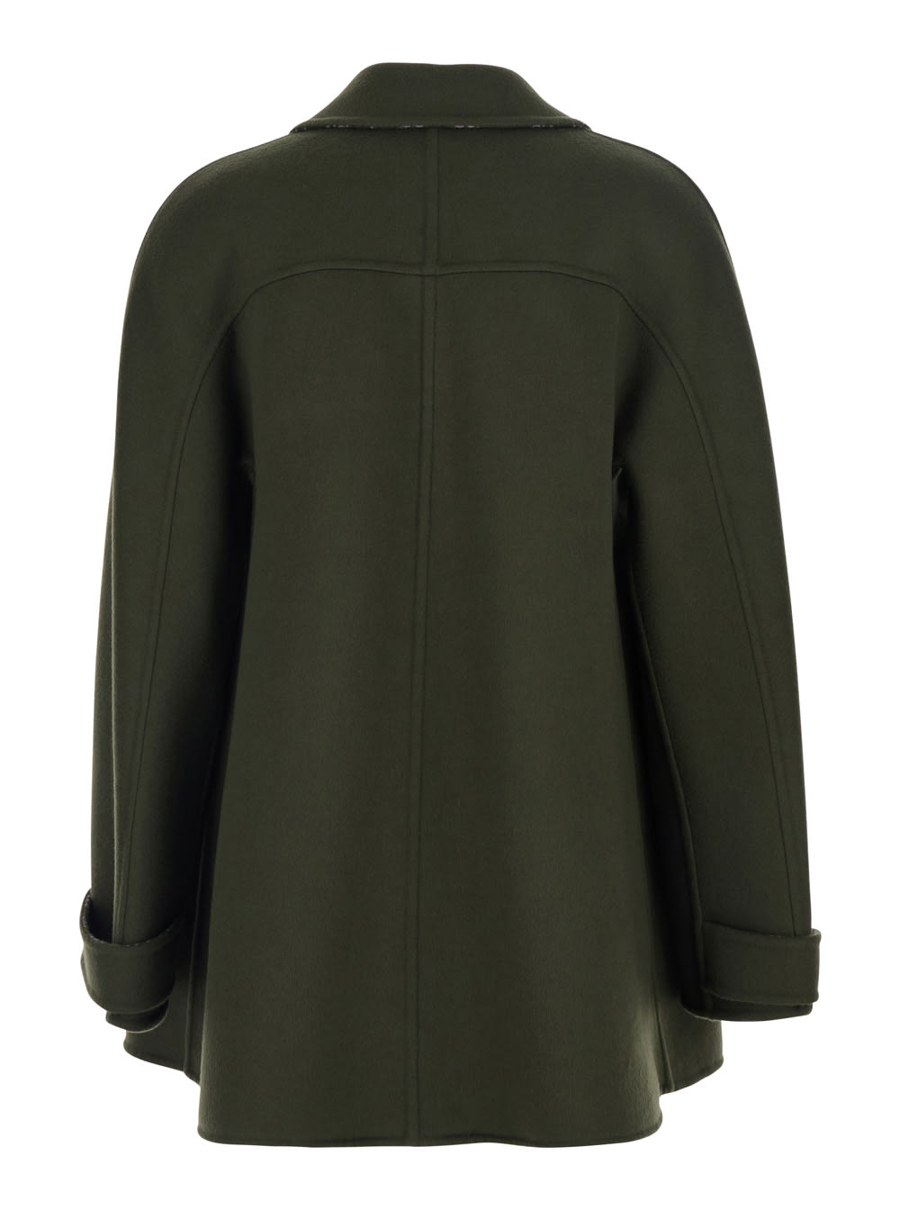 Gucci Women Caban Gg Double Coat In Green