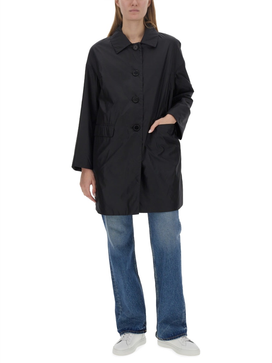 Shop Aspesi Coat Teena In Black