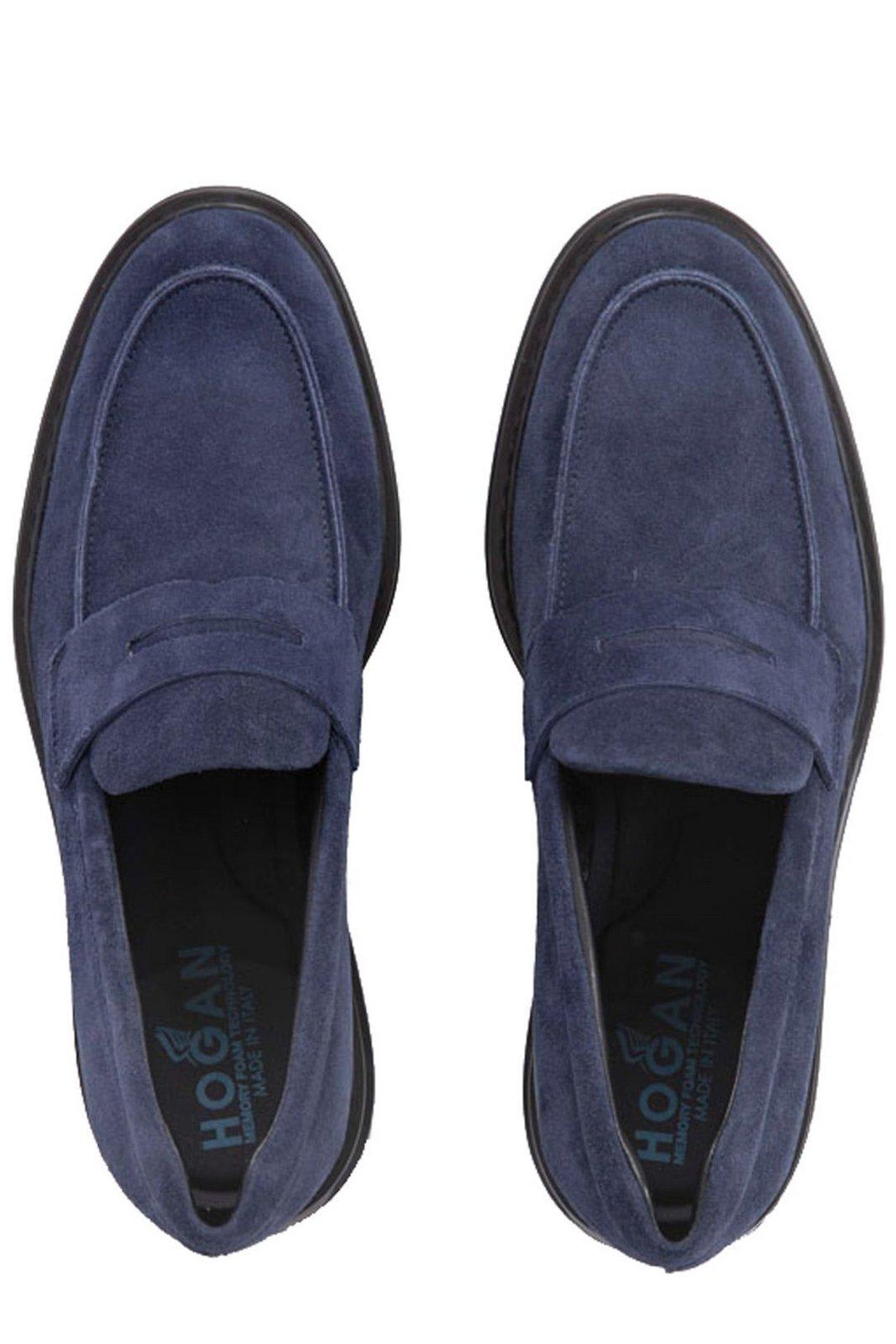 Shop Hogan Mocassino Almond Toe Loafers