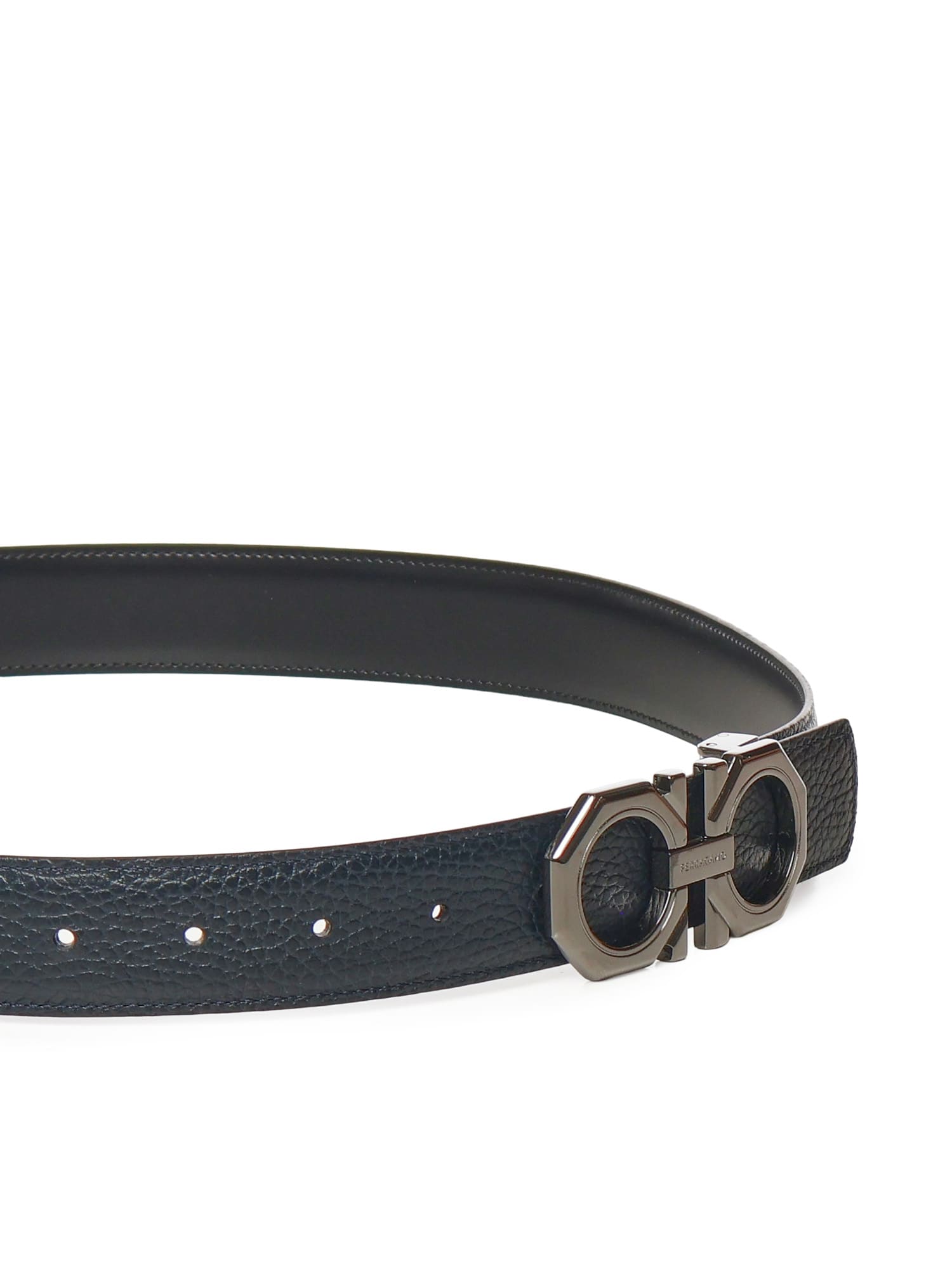 Ferragamo Adjustable Calfskin Belt In Blue