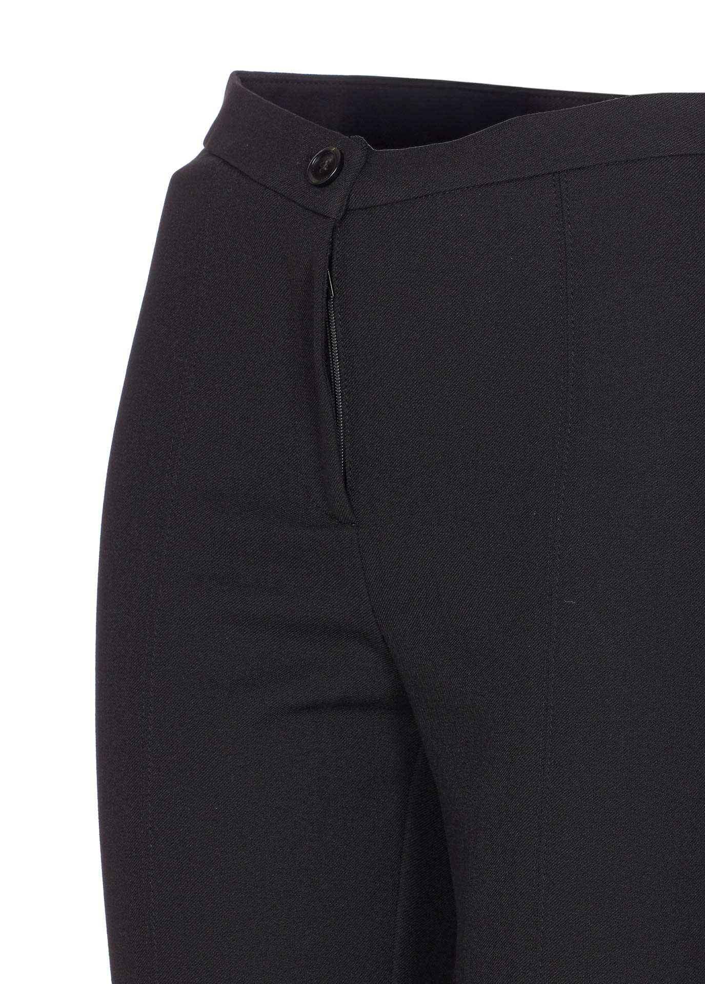Pinko Pietanze Skinny Trousers With Adjustable Bottom In Black