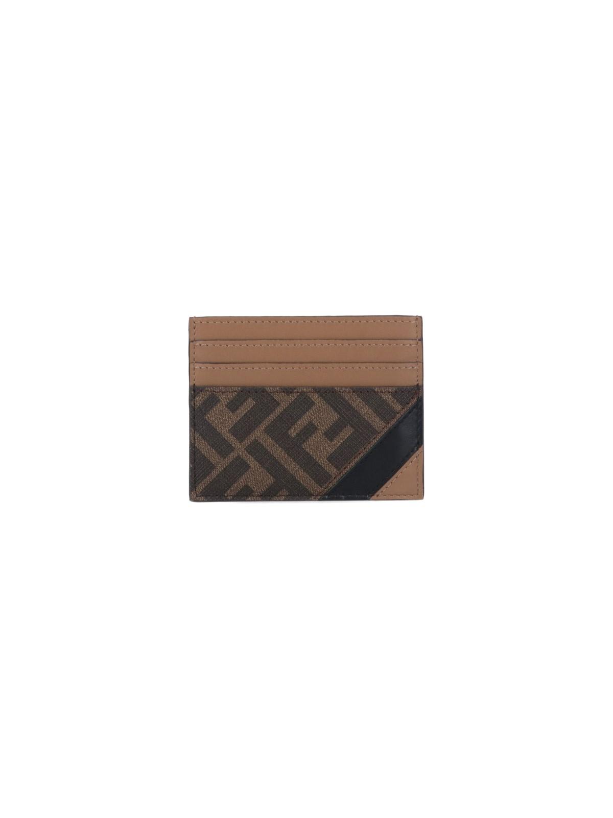 Shop Fendi Diagonal Card Holder In Marrone