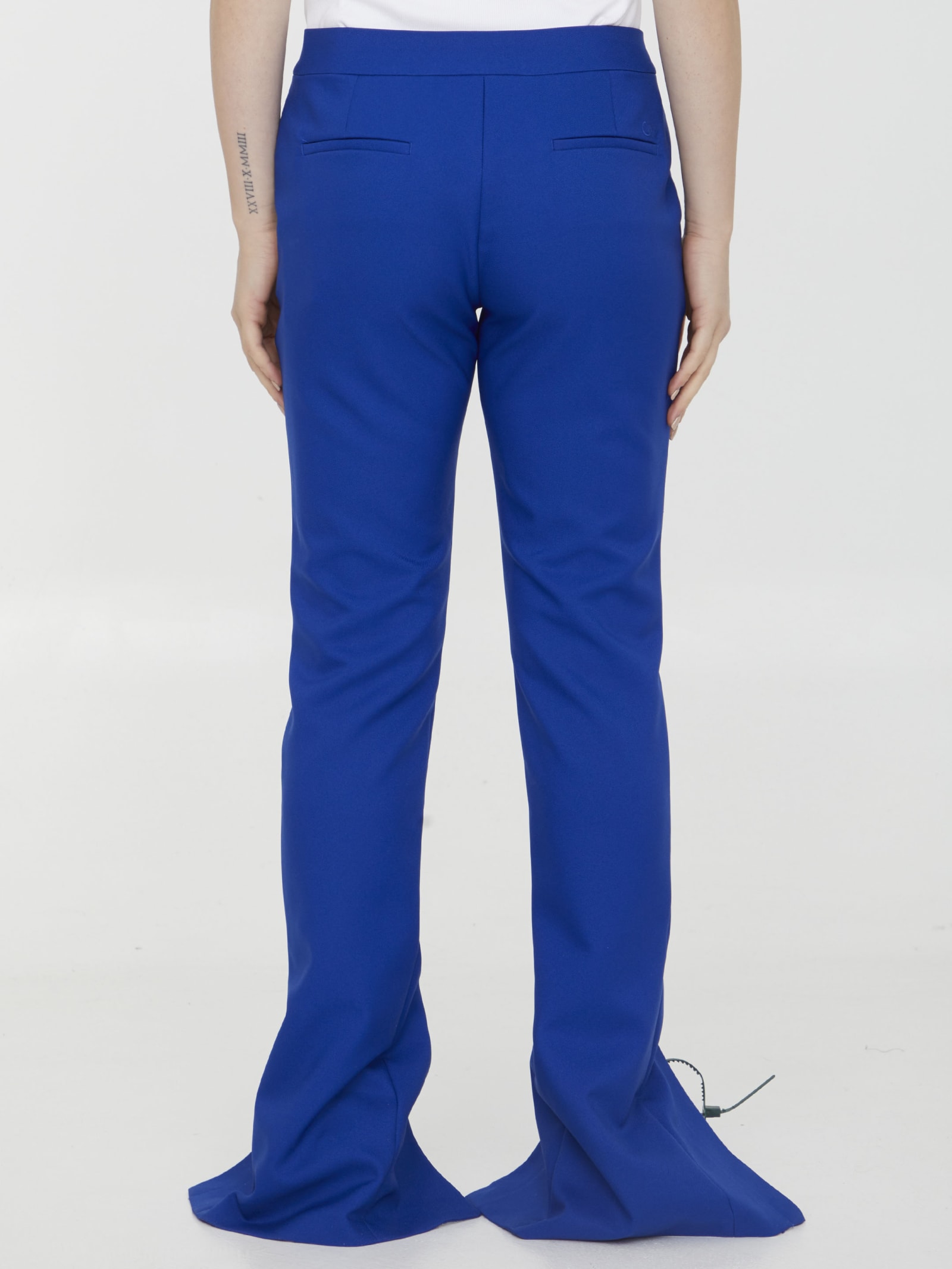 Shop Off-white Tech Drill Tailoring Pants In Blue
