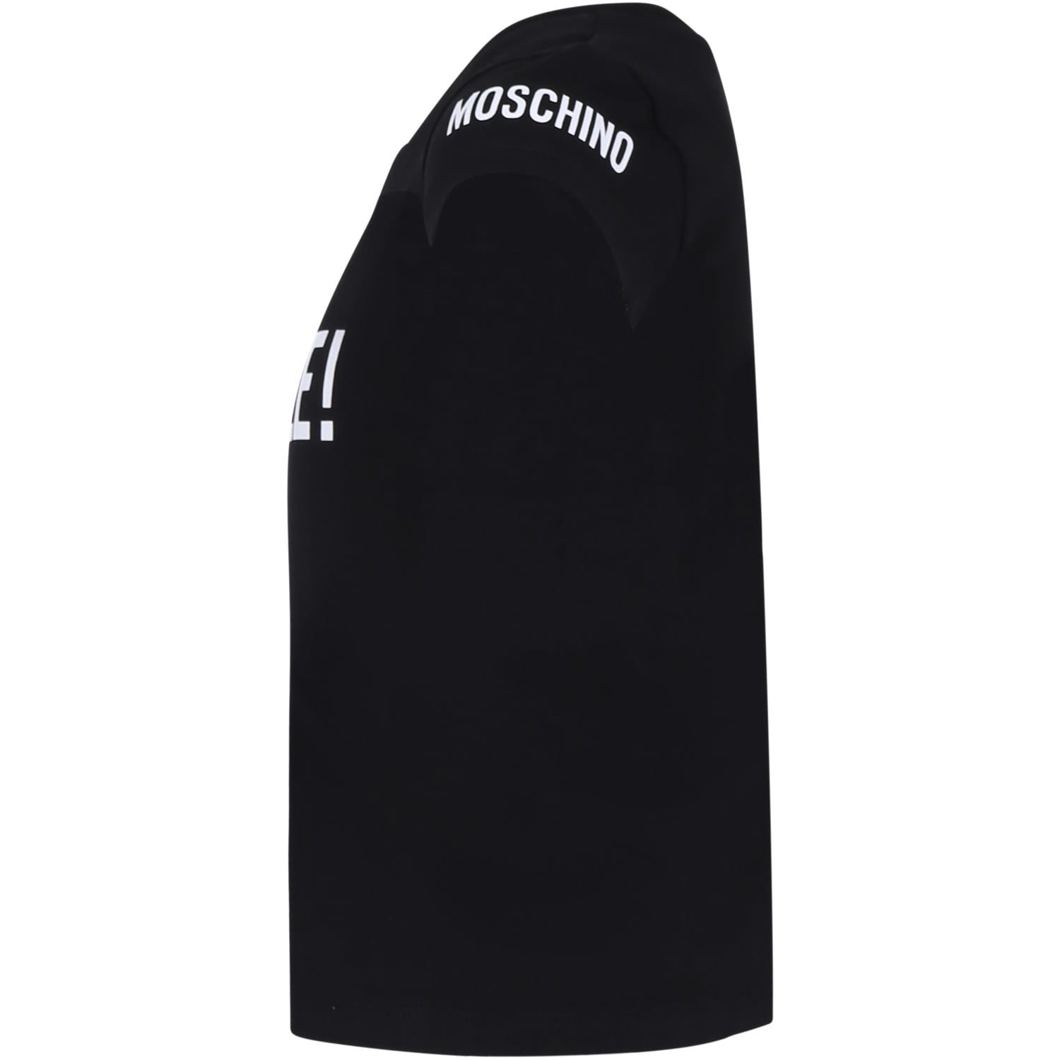 Shop Moschino Black T-shirt For Girl With Logo