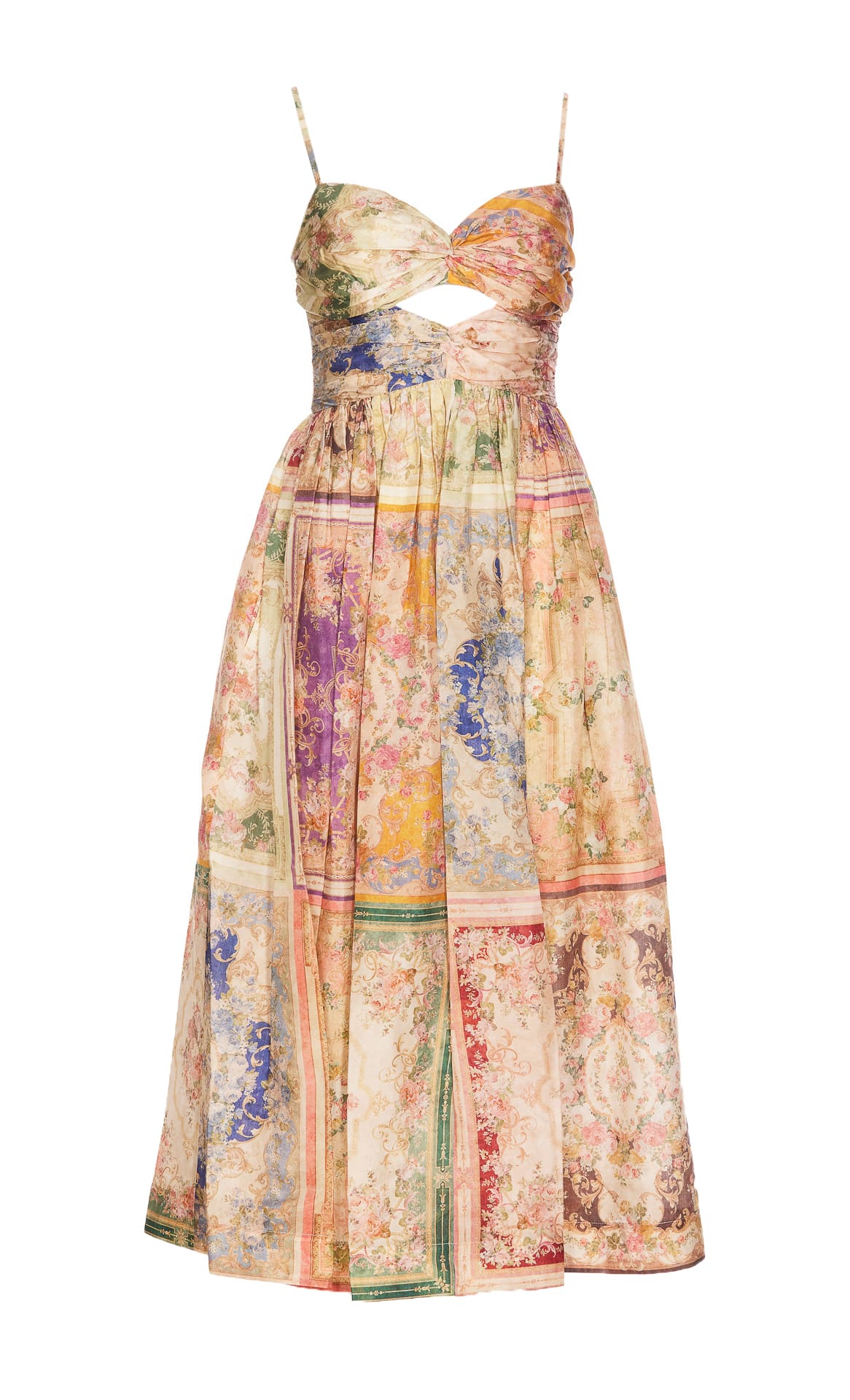 Shop Zimmermann August Midi Dress In Multicolour