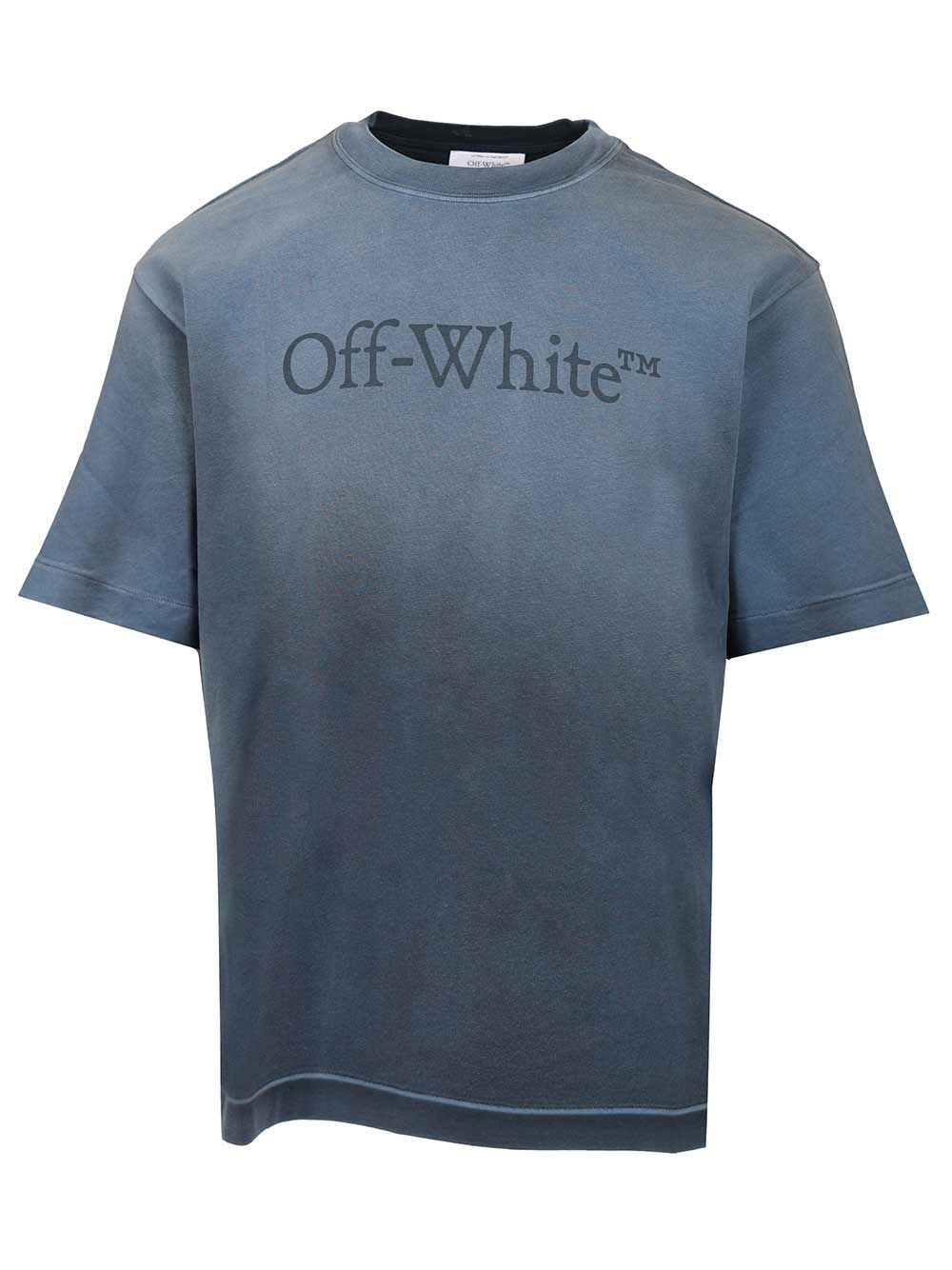 Off-white Vintage Round Neck Short Sleeve T-shirt In Blue