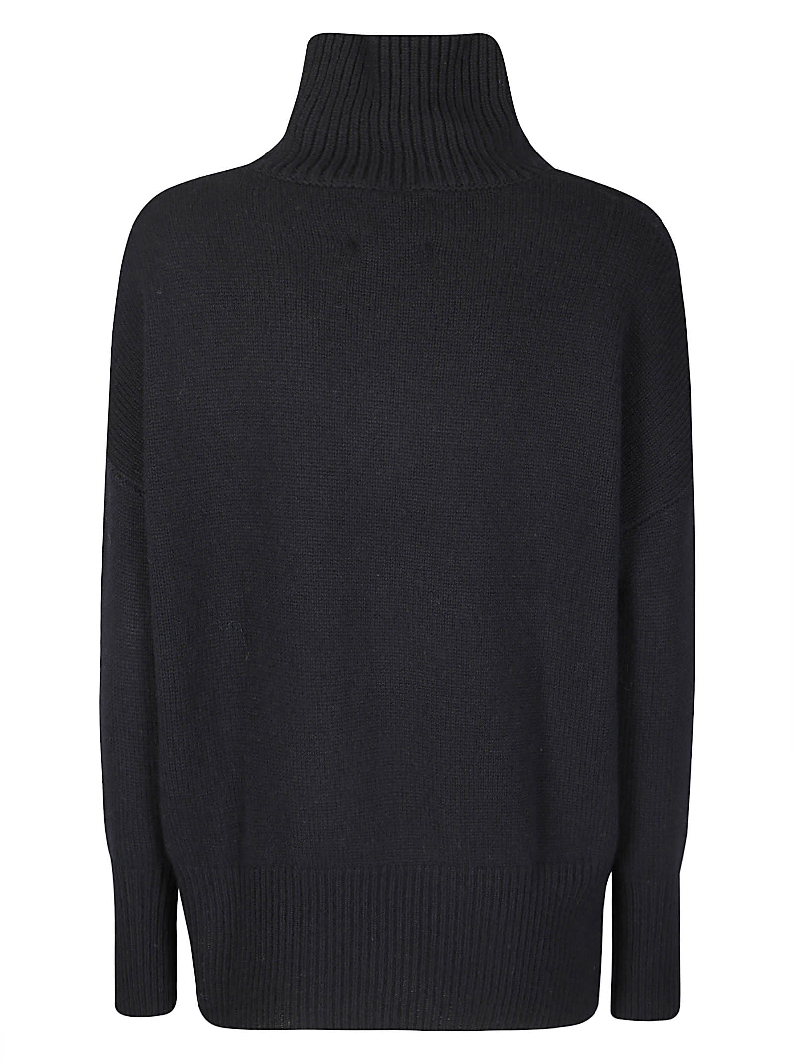 Lisa Yang Asymmetrical Turtleneck Sweater In Soft Cashmere In Black