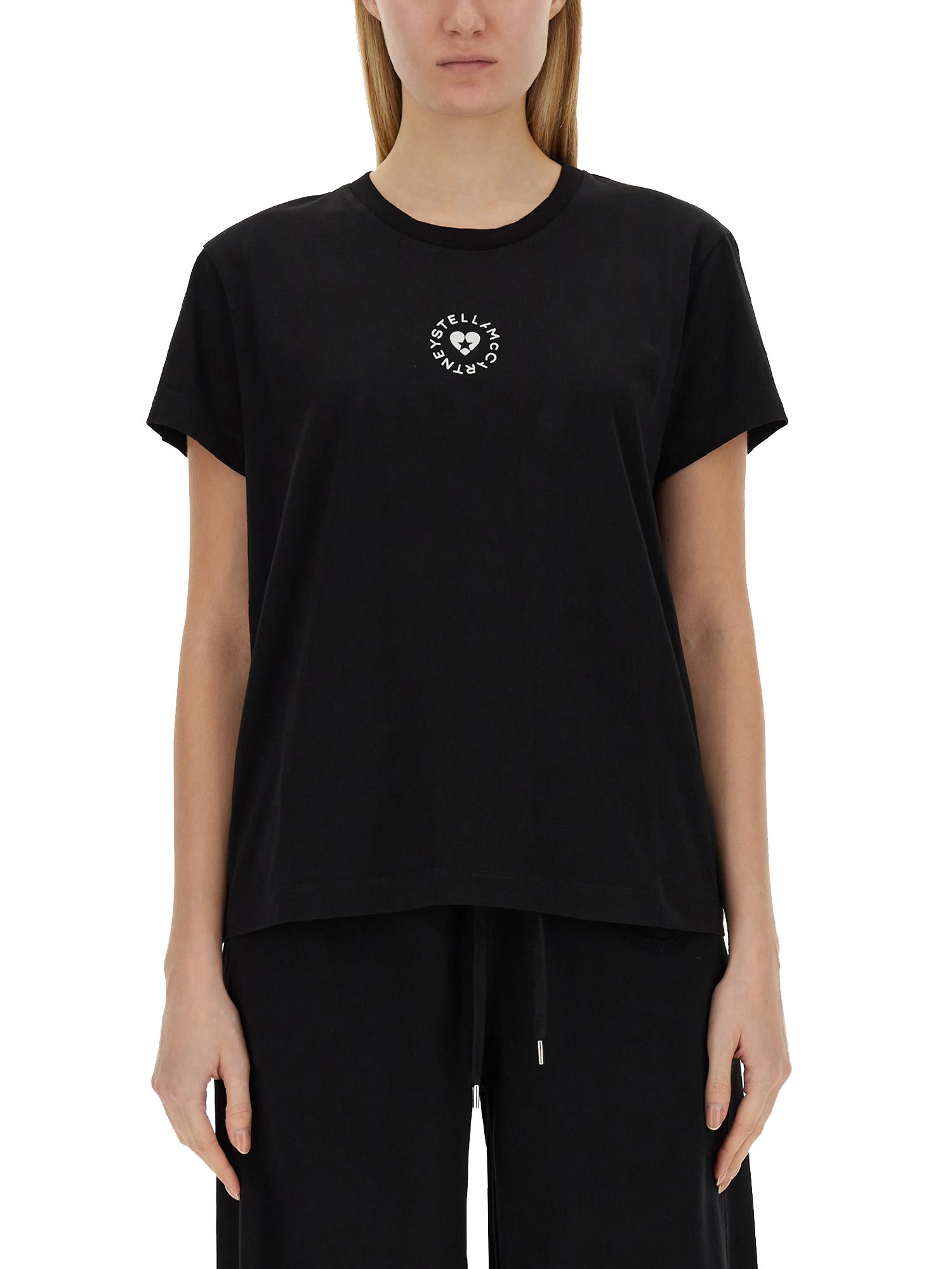 Shop Stella Mccartney T-shirt With Logo In Nero