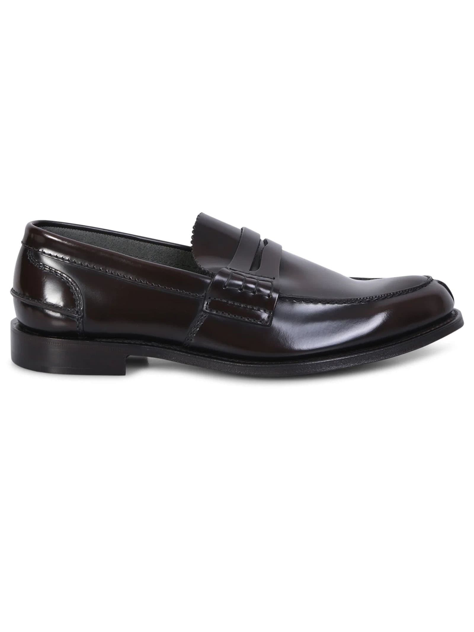 Shop Church's Dark Brown Leather Pembrey Loafer