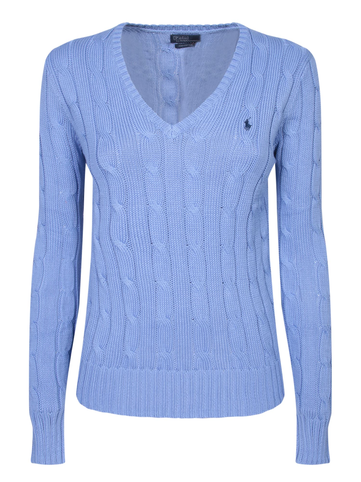 Polo Ralph Lauren Sky Blue Wool Braided Sweater