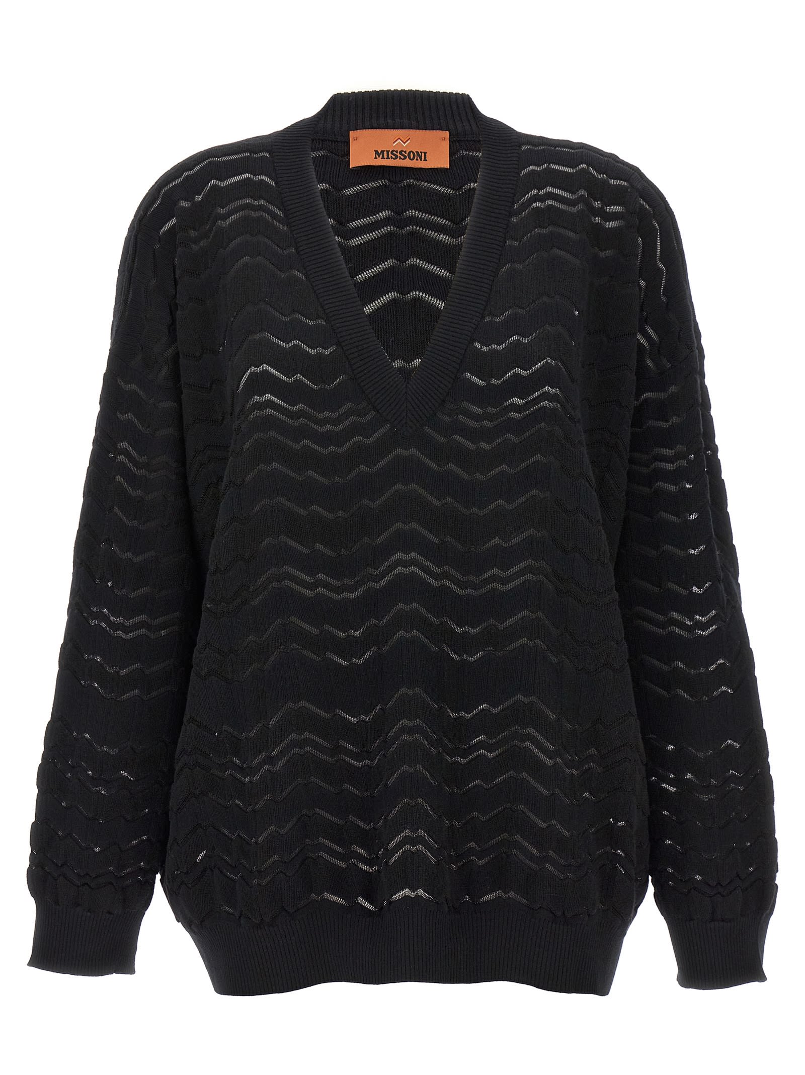 Shop Missoni Zig Zag Sweater In Nero