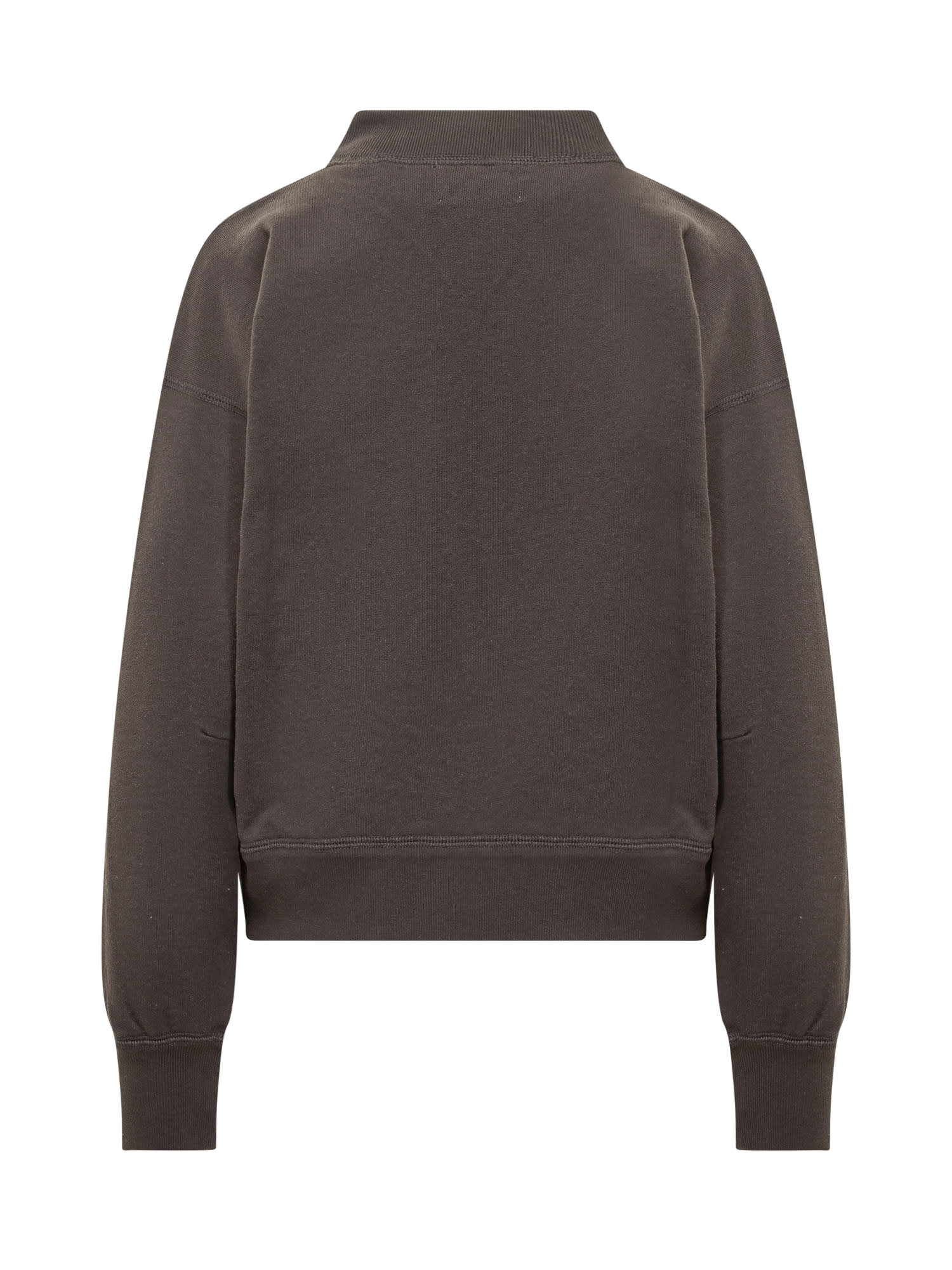 Isabel Marant Étoile Moby Sweatshirt With Flocked Logo In Faded Black