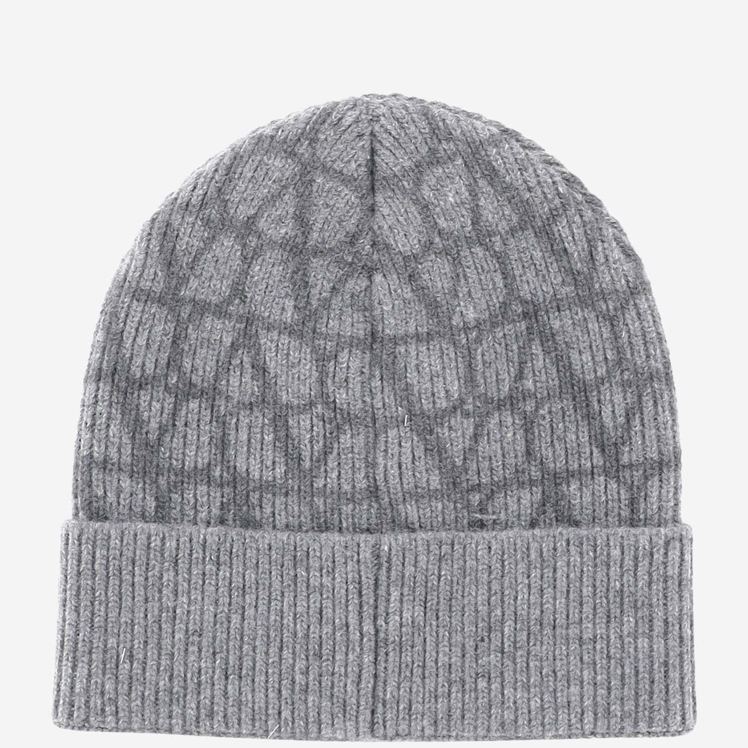 Valentino Wool Beanie With Logo In Grey