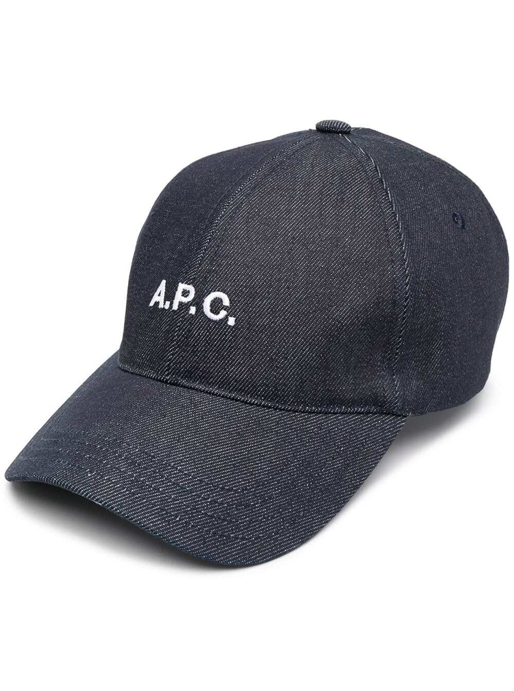 Apc Navy Denim Charlie Baseball Cap In Blu