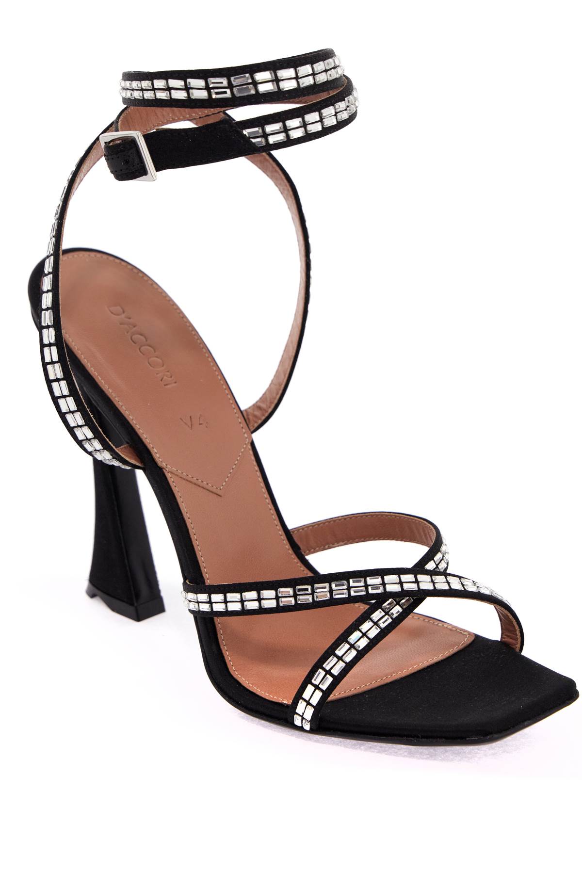 Shop D’accori Square Sandals In Noir (black)