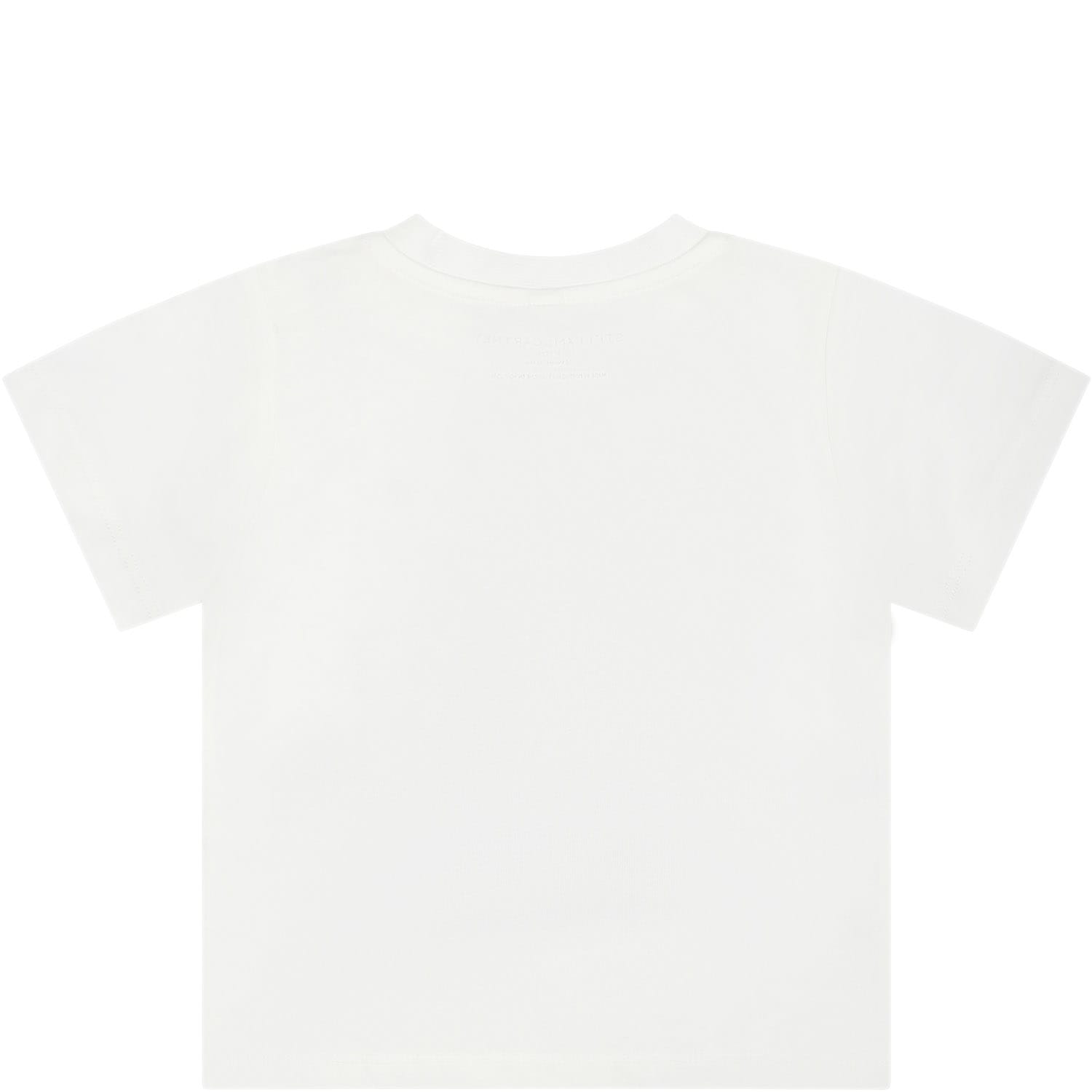 Shop Stella Mccartney White T-shirt For Baby Boy With Hammerhead Shark