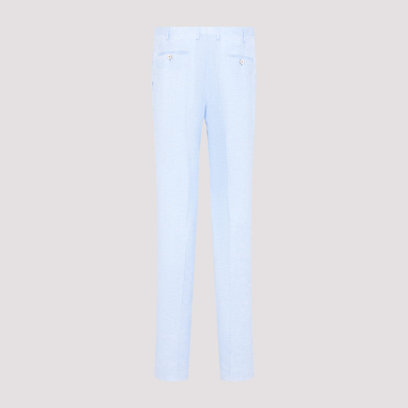 Shop Kiton Linen Pants In Celeste