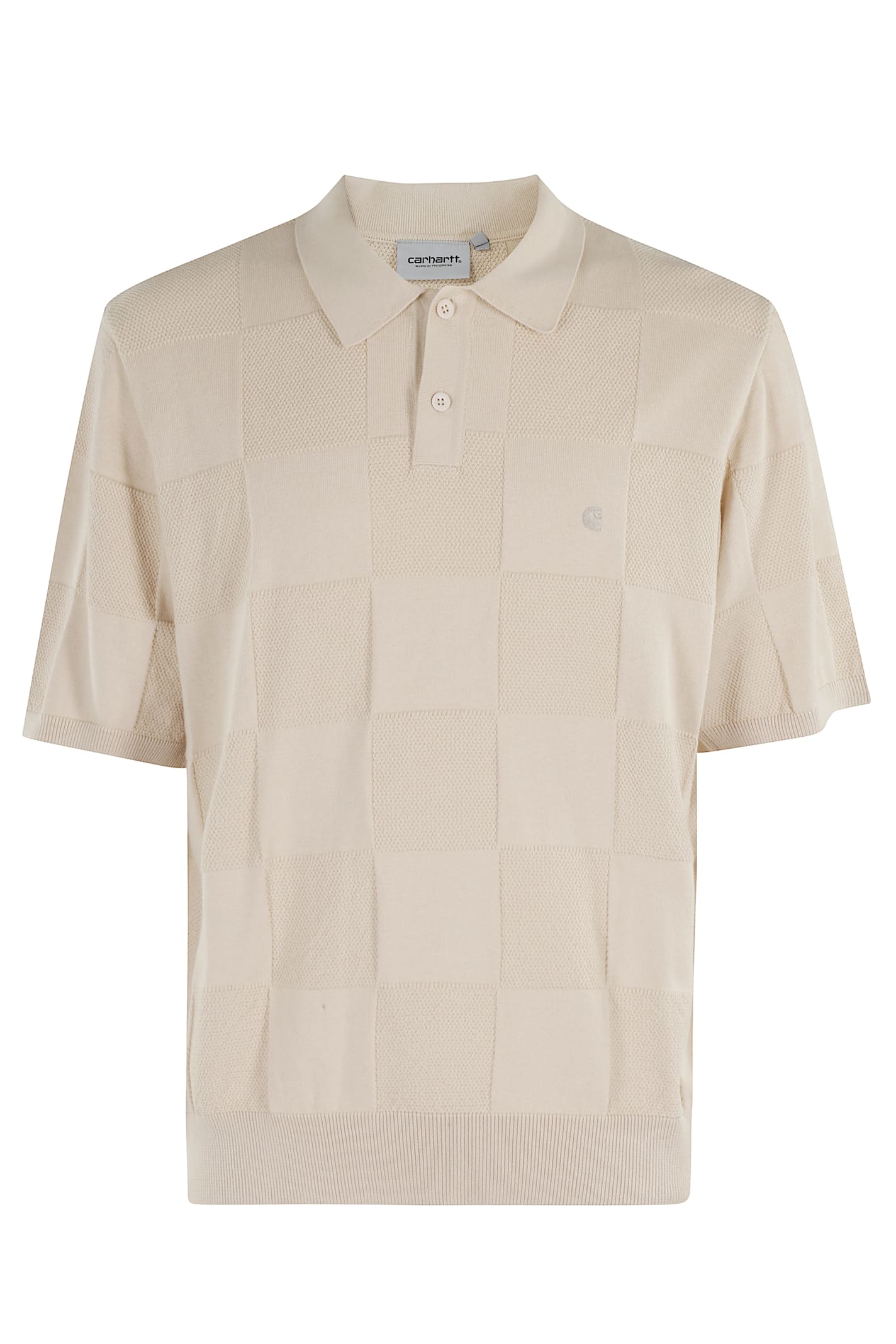Carhartt Short Sleeve Checker Polo Fleur De Sel In Neutral