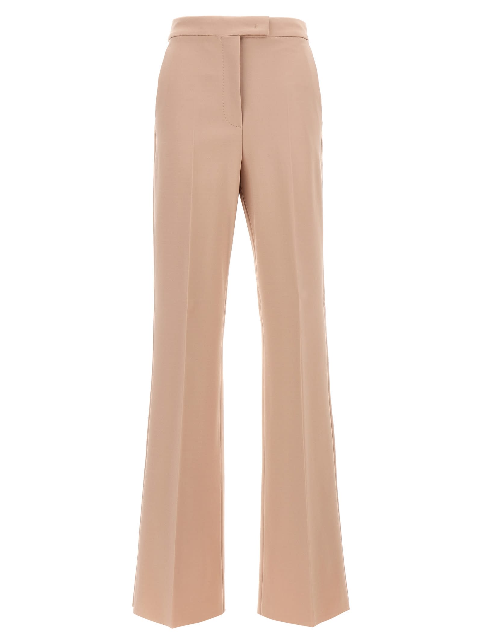 Max Mara Trousers Flared Leg Belt Loops In Pink