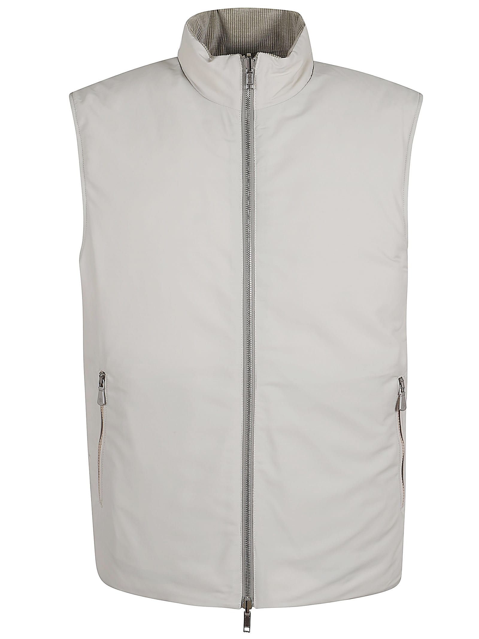 Shop Eleventy Reversible Vest In Sage Sand