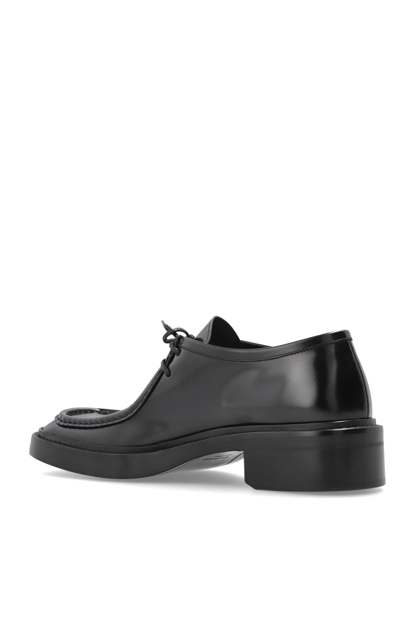 Saint Laurent Derby Loafer With Round Toe And Low Heel In Animal Print