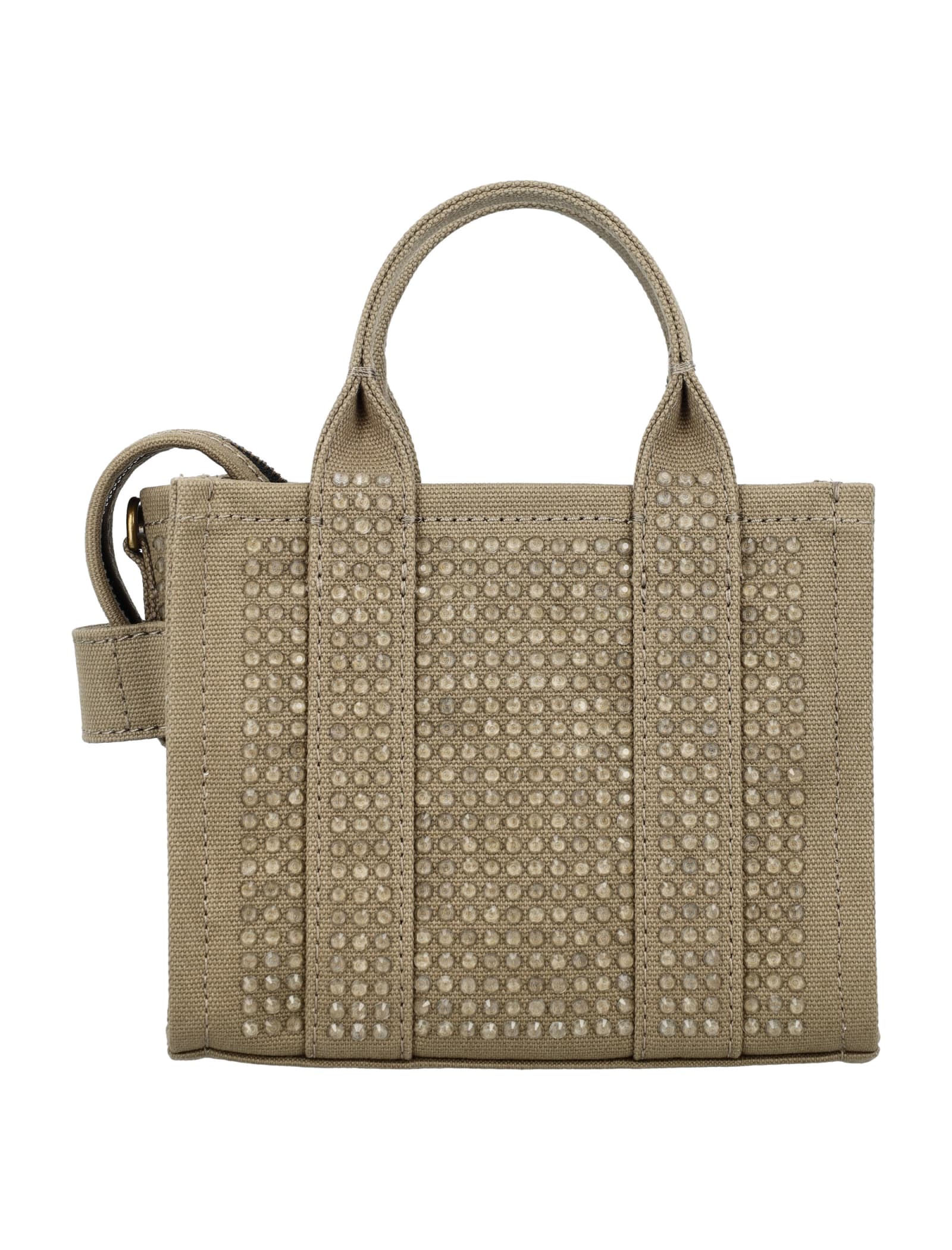Shop Marc Jacobs The Mini Tote Crystal Bag In Slate Green Crystal