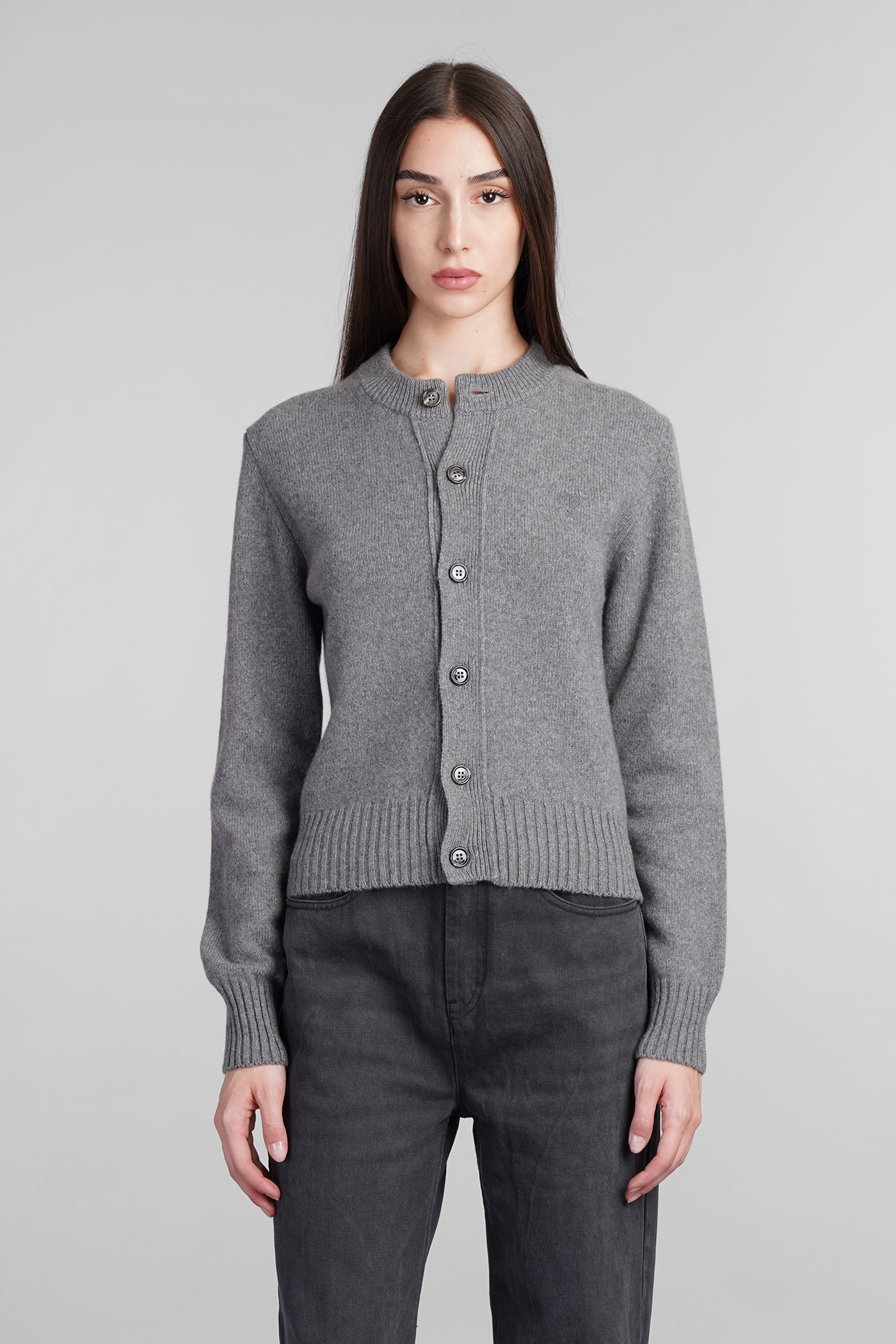 Cardigan In Grey Cashmere