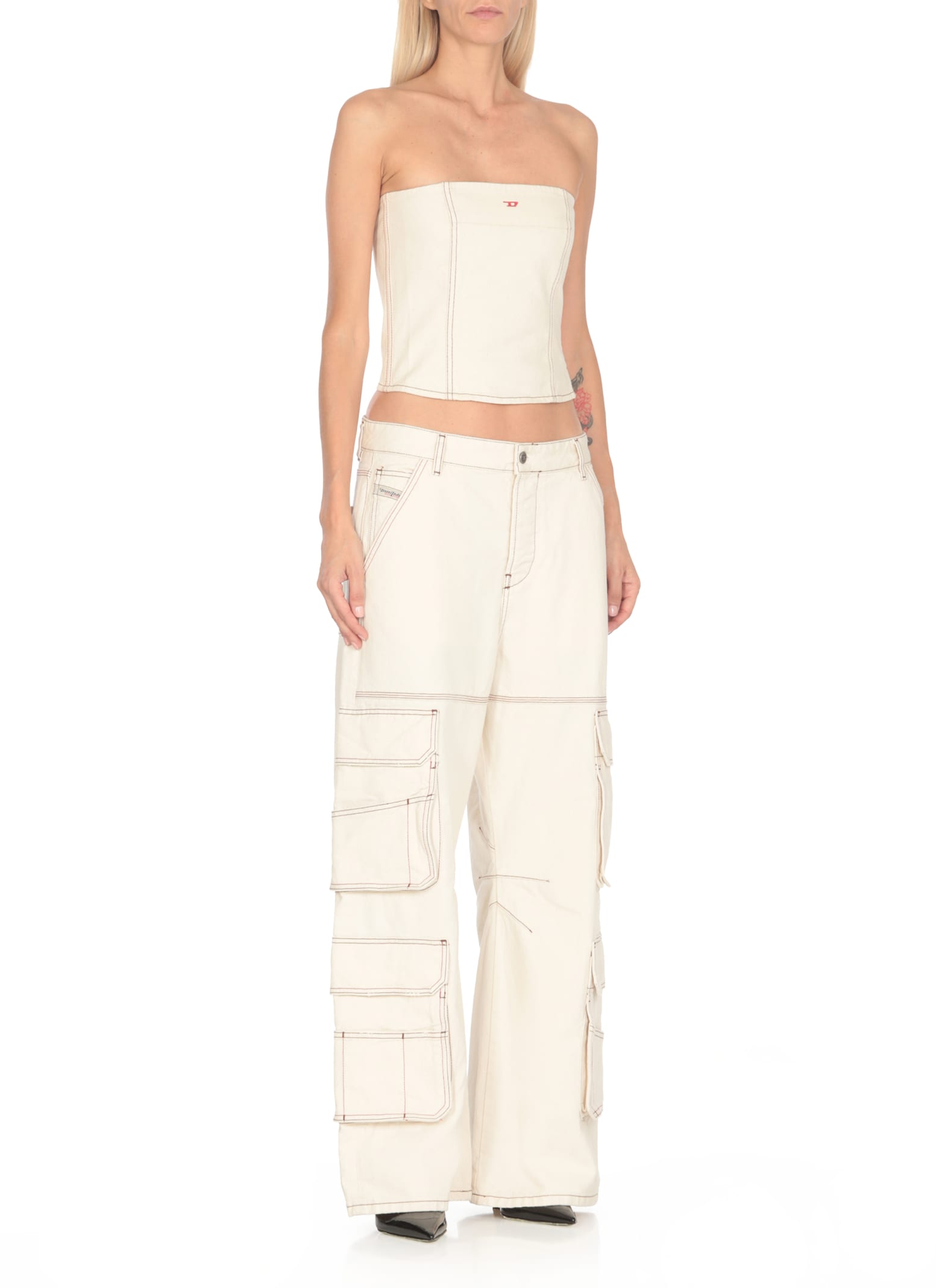 Shop Diesel De-ville Top In Ivory