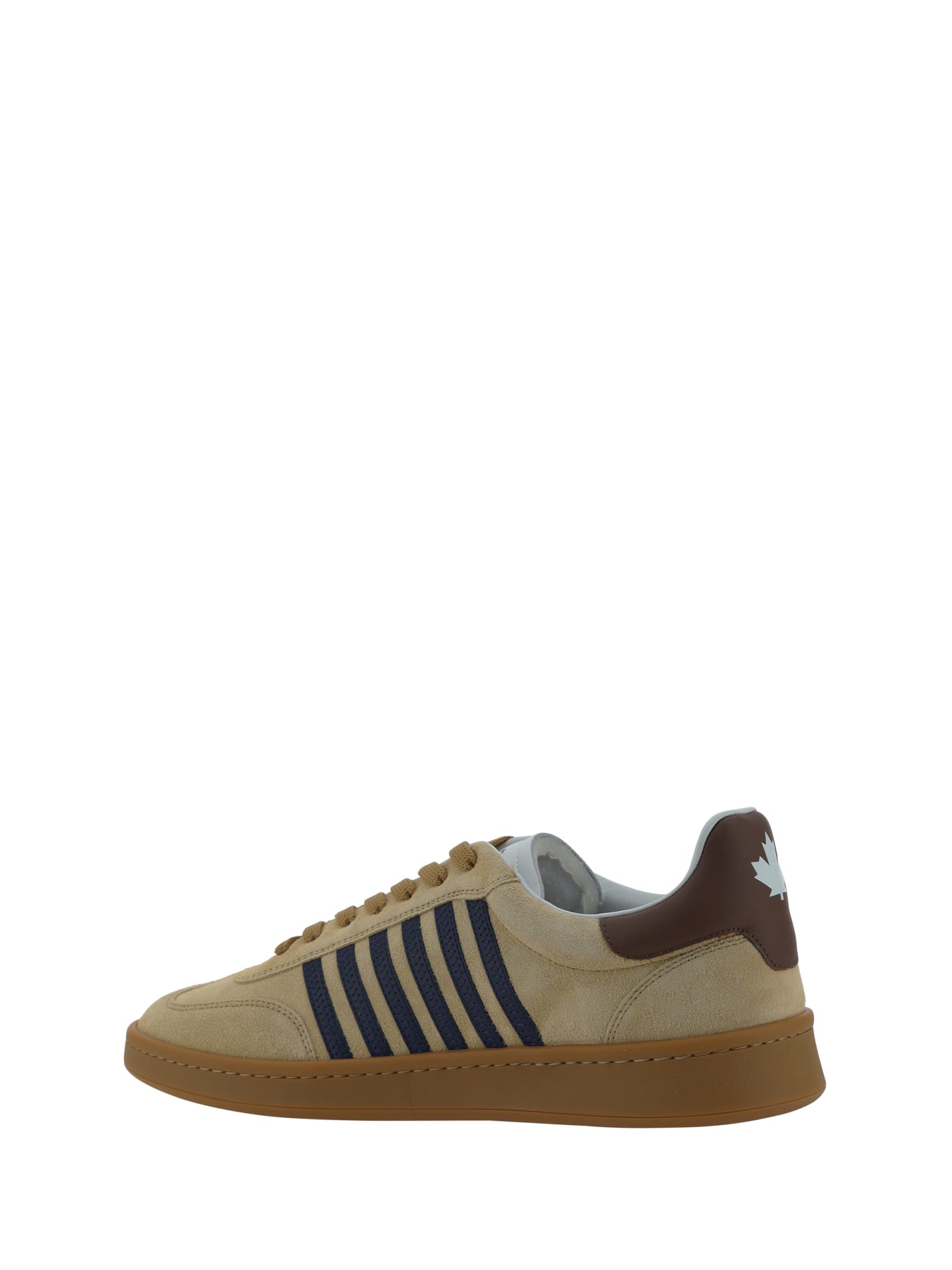 Shop Dsquared2 Boxer Sneakers In Beige+blu+marrone