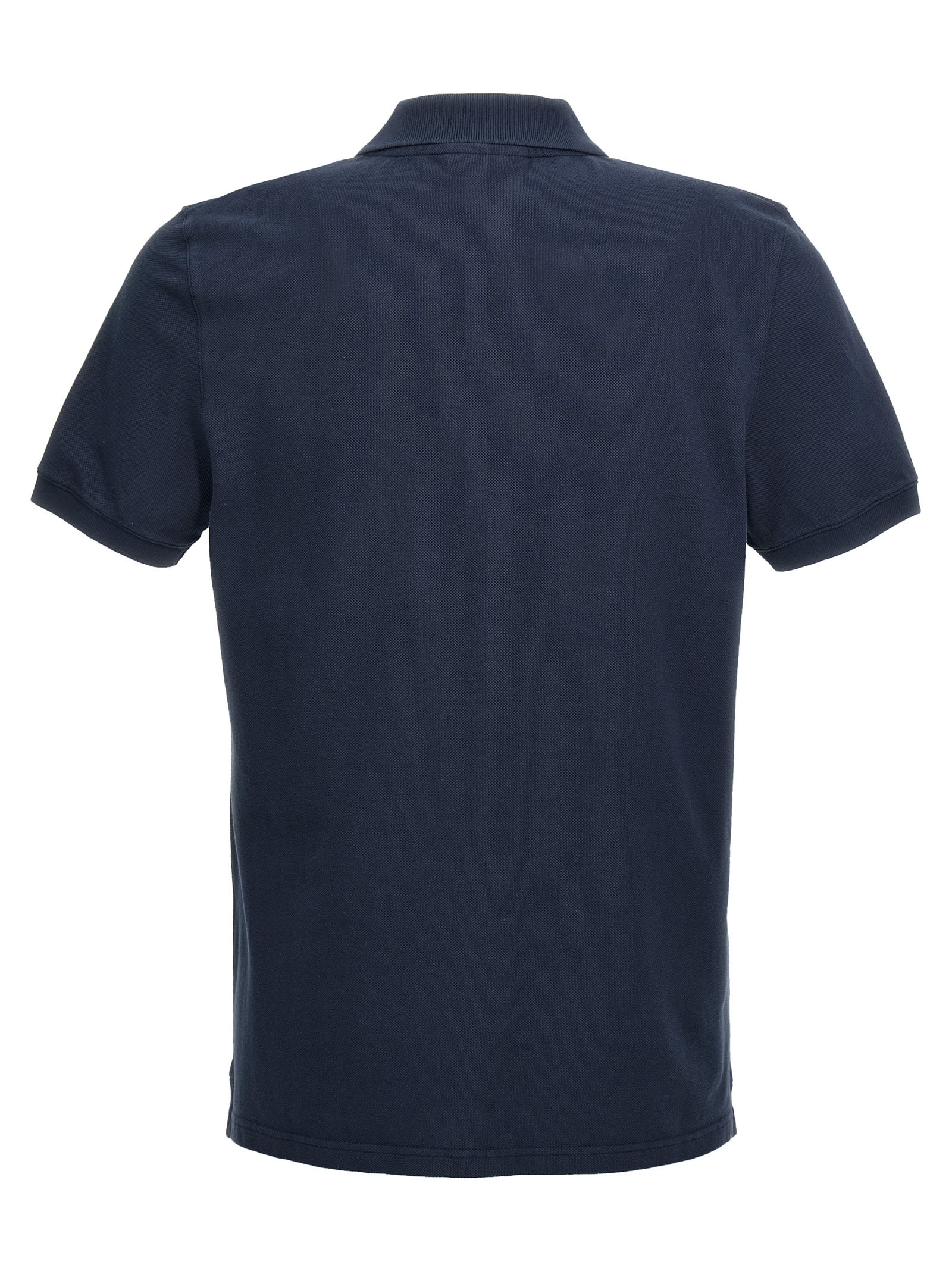 Shop Maison Kitsuné Fox Head Polo Shirt In Ink Blue
