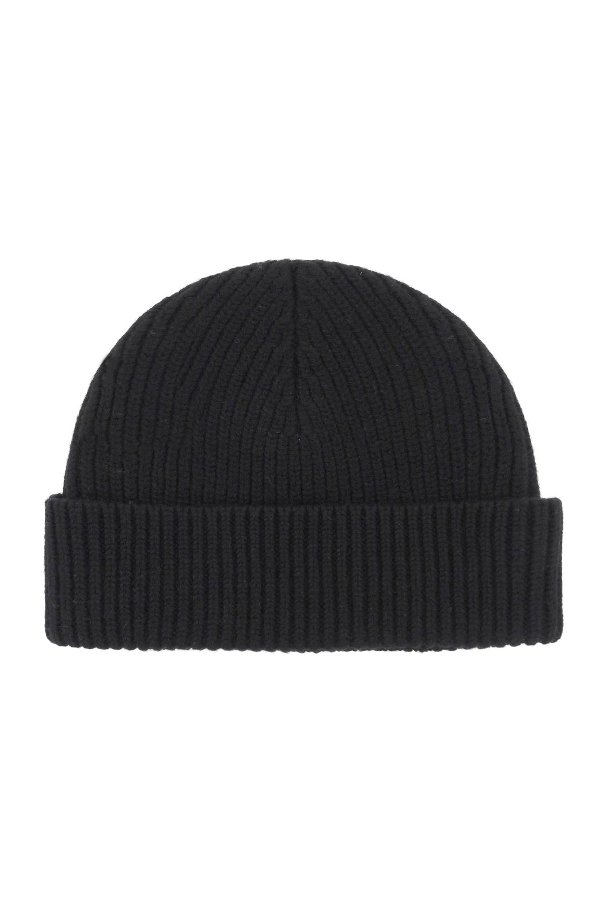 Shop Ami Alexandre Mattiussi Virgin Wool Ami De Coeur Beanie Hat In Black