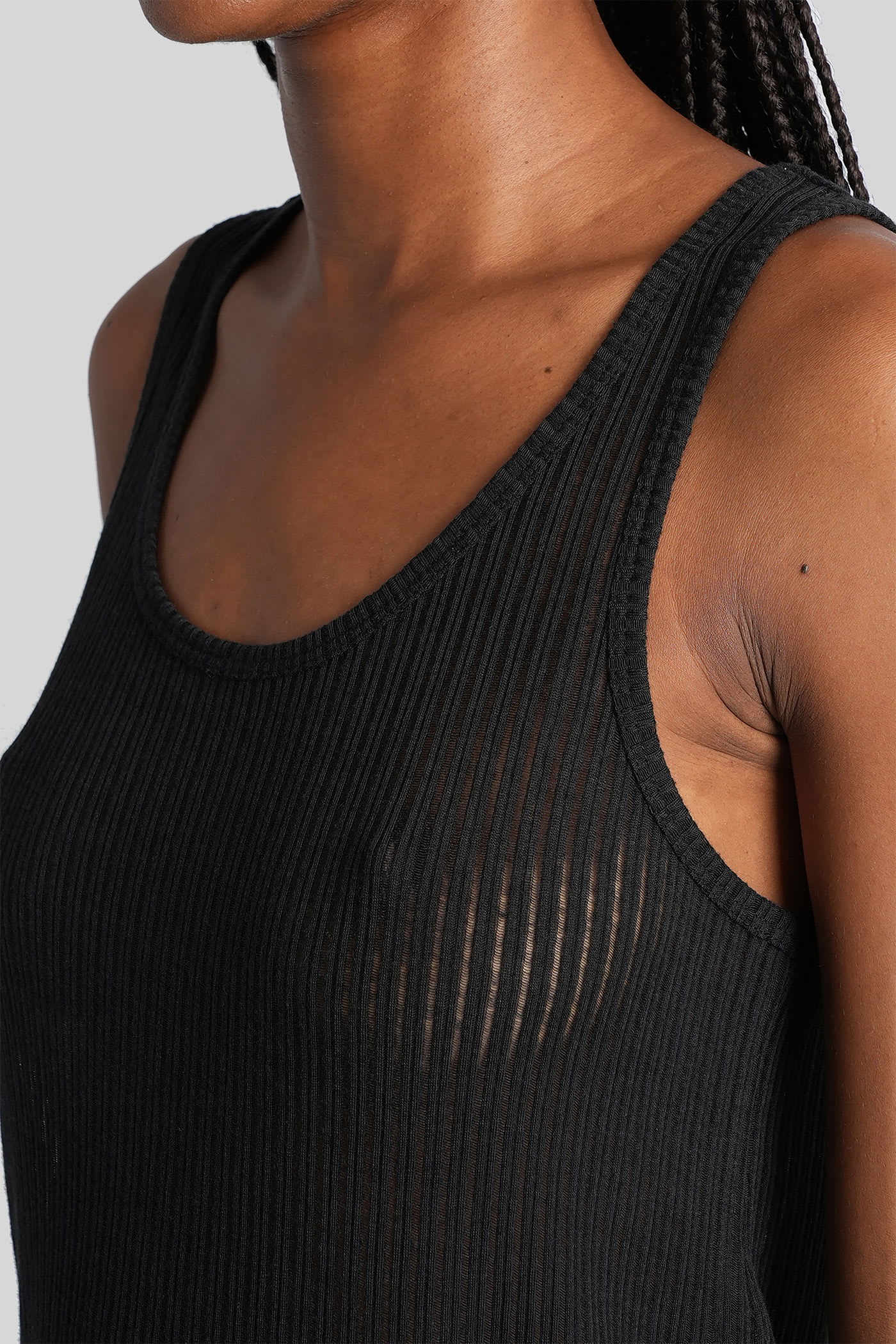 Anine Bing Eugene Tank Top In Black Polyester In Black