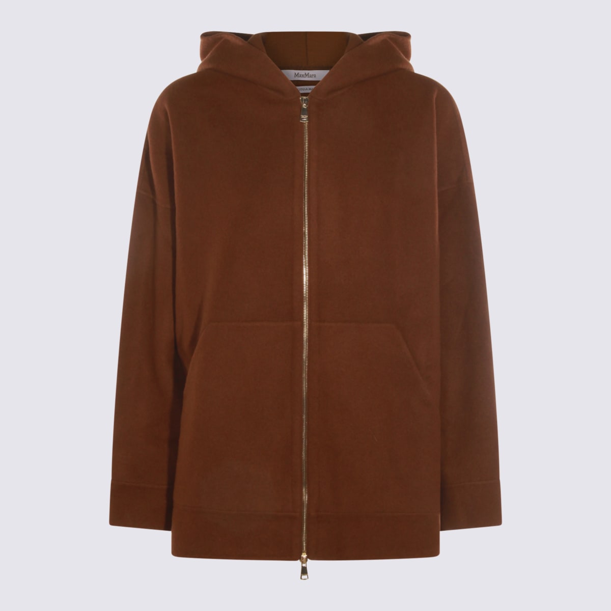Max Mara Etuania Zip Up Sweatshirt Camello Women In Brown