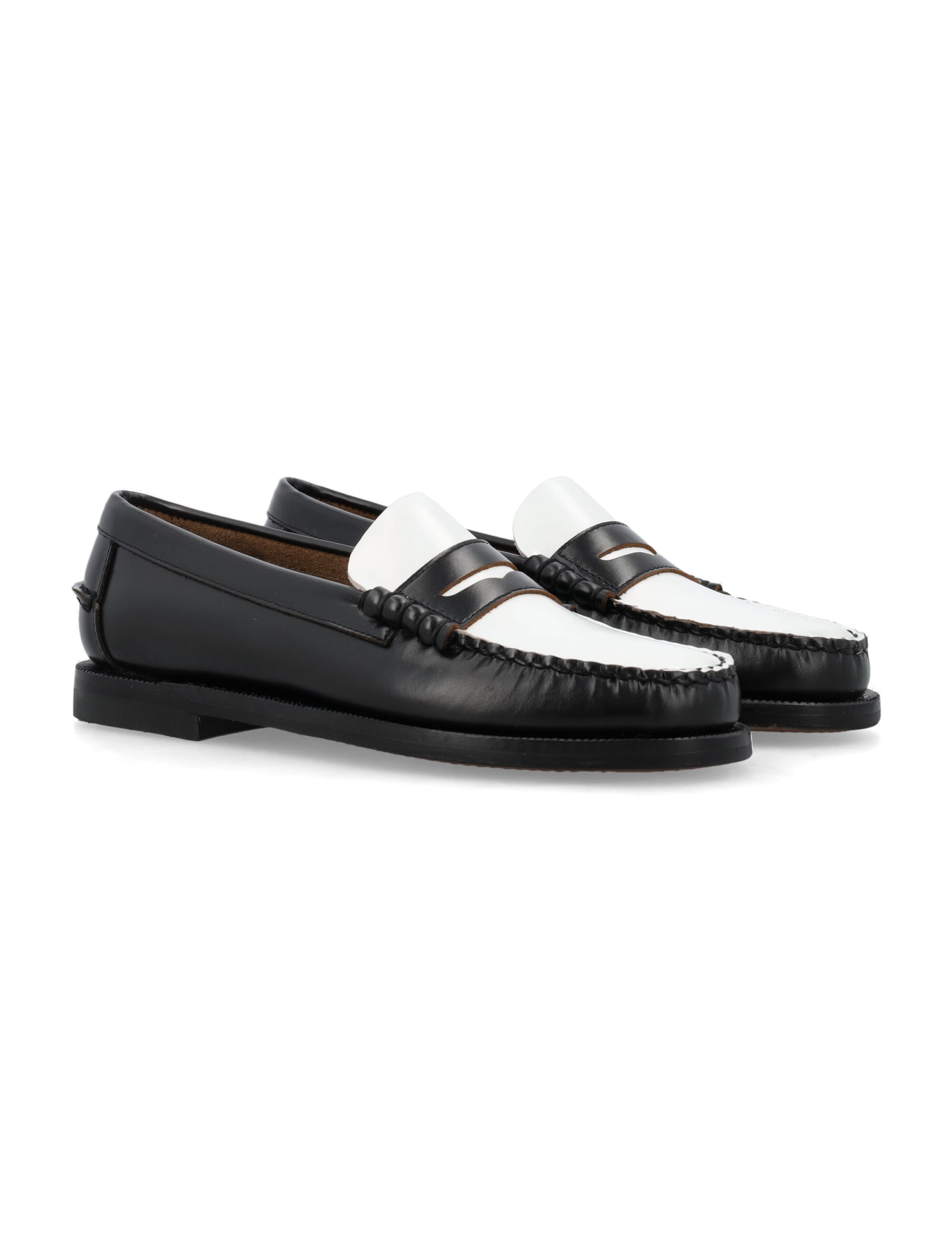 Shop Sebago Classic Dan Loafers In Black White