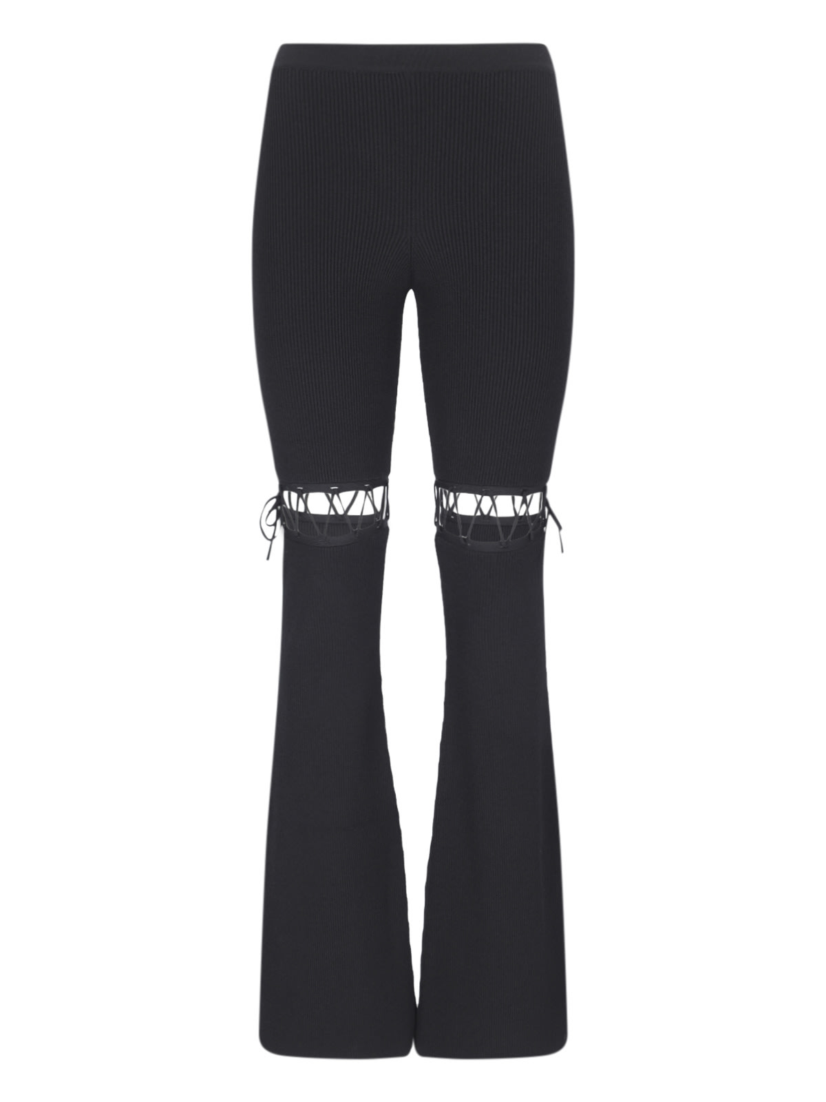 Shop Nensi Dojaka Lace-up Detail Leggings In Black