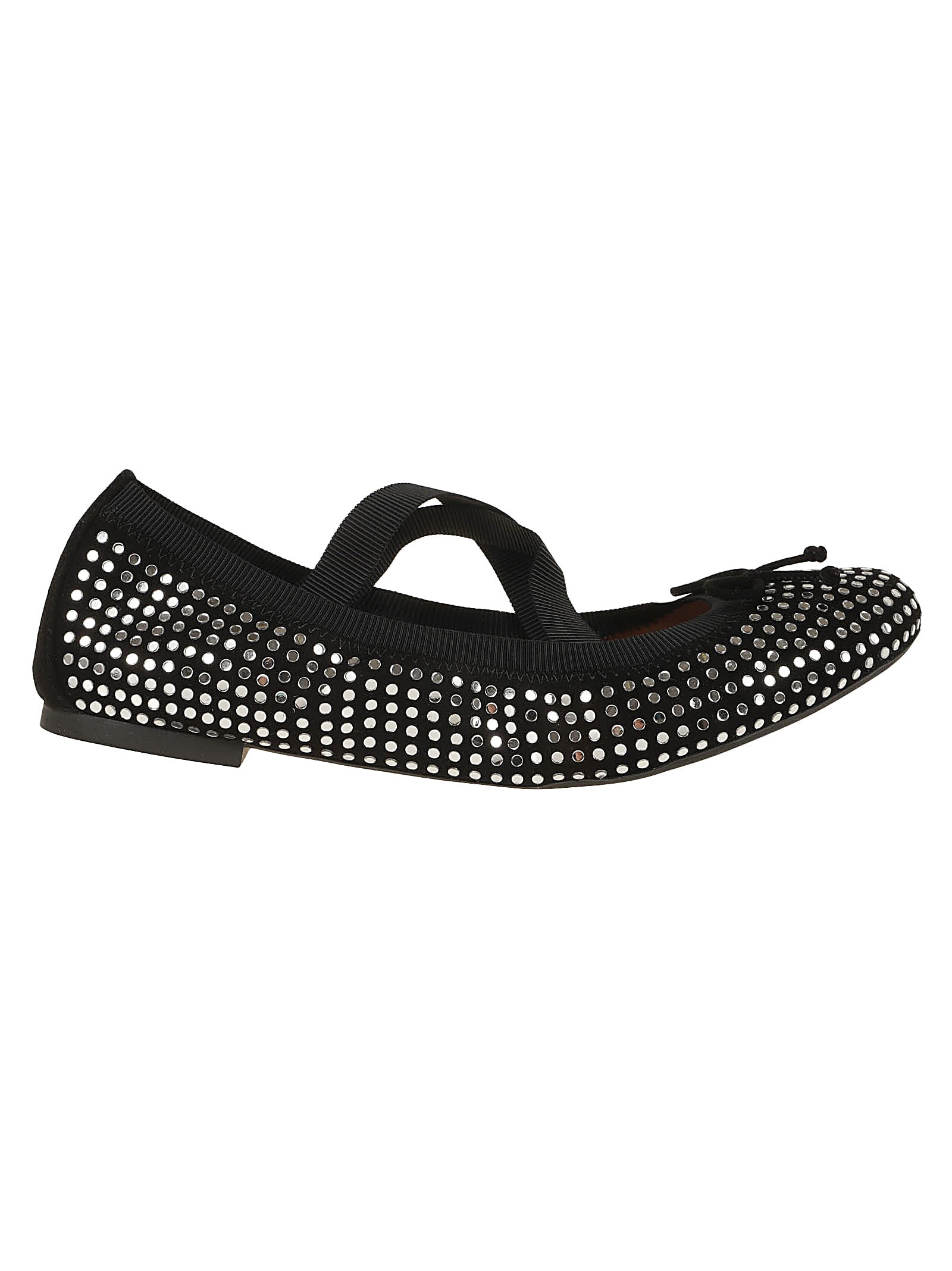 Aquazzura Shiny Disc Covered Ballet Flats In Black