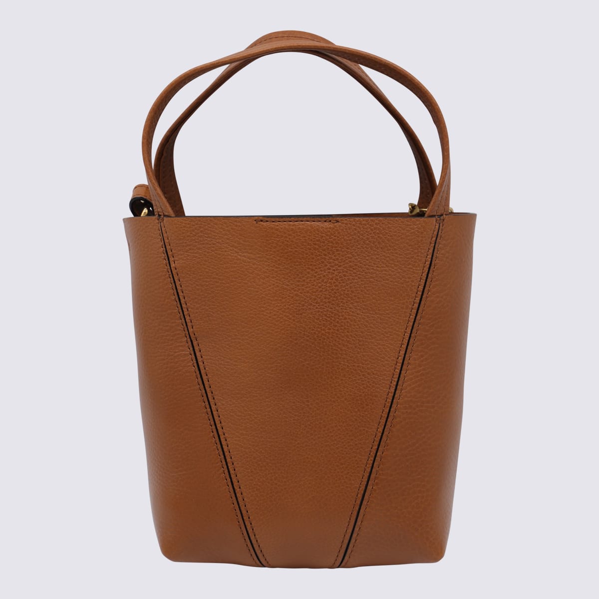 Chloé Clay Brown Leather Spin Tote In Brown