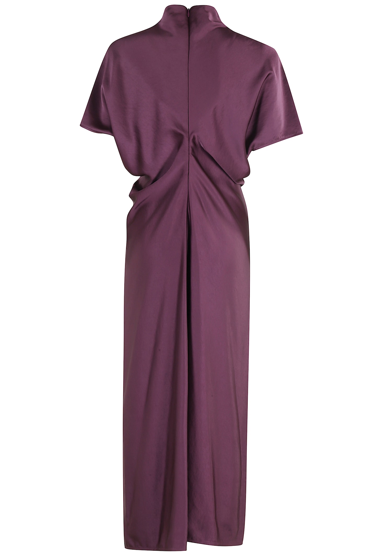 Federica Tosi Eggplant Long Dress With High Neck In Purple