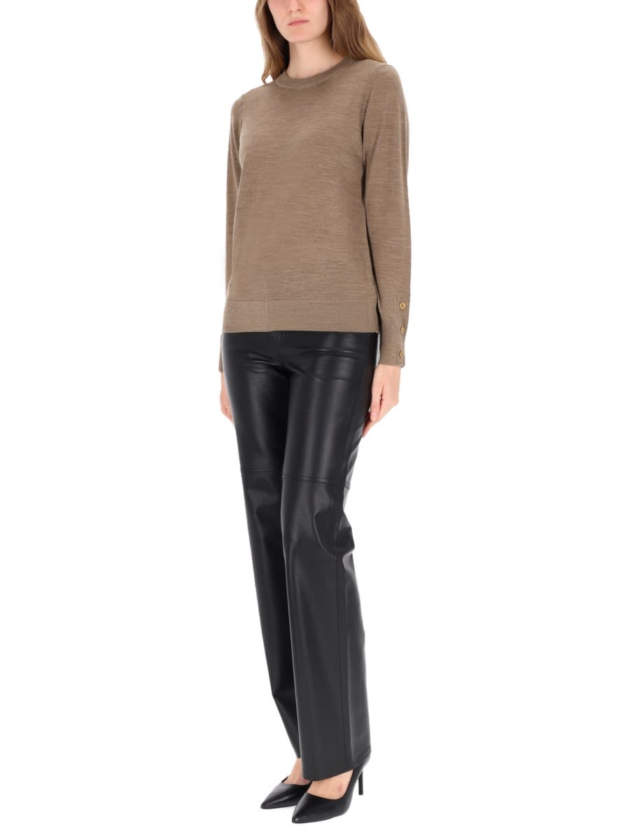 Michael Kors Merino Wool Sweater In Brown