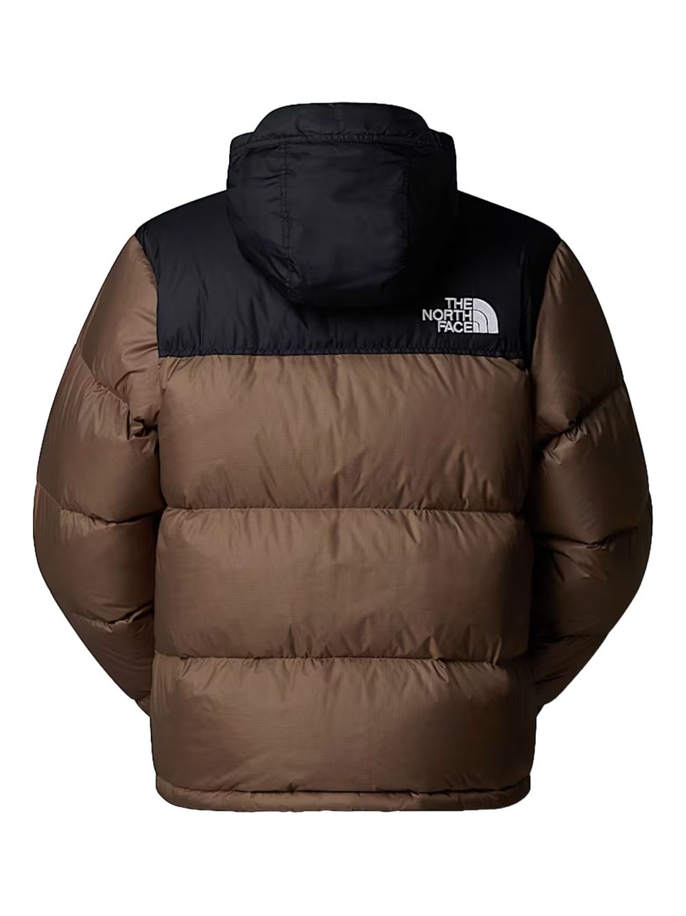 The North Face Beige And Black Short Down Jacket With Logo  In Brown