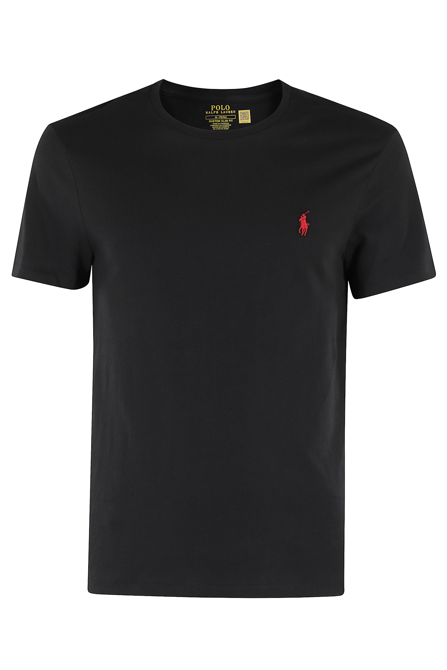 Polo Ralph Lauren Custom Slim Fit Jersey Crewneck T-shirt Clothing In Black