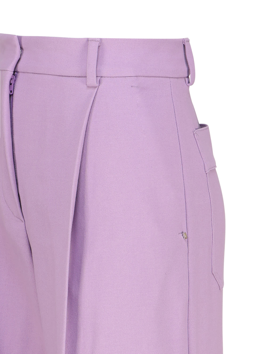 Shop Max Mara Crepe Trousers In Lilac