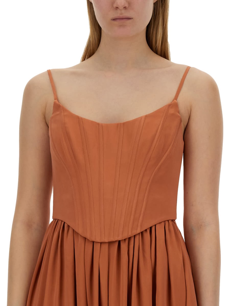 Shop Zimmermann Dress With Corset In Pink