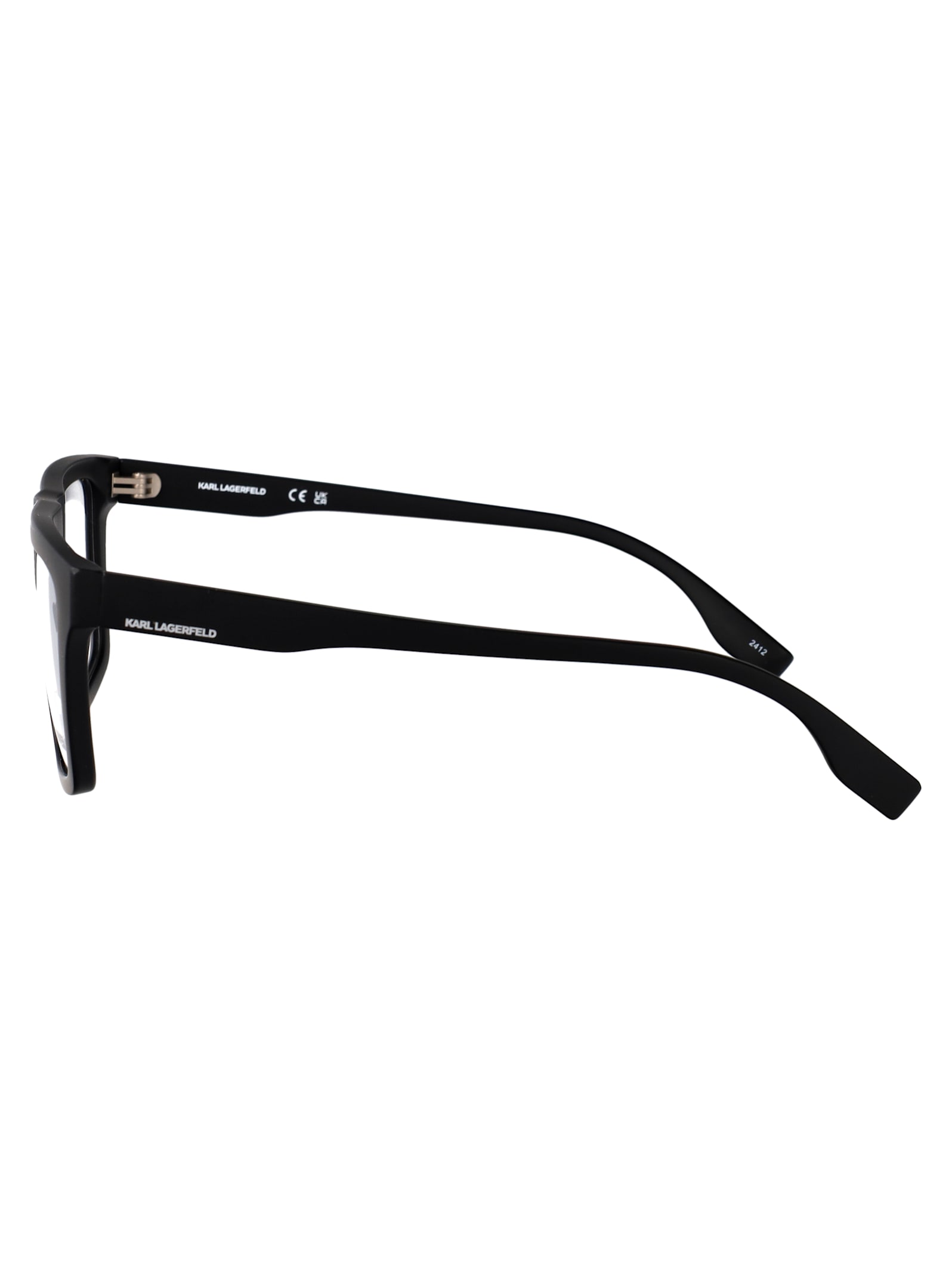 Karl Lagerfeld Matte Black Acetate Glasses In Black