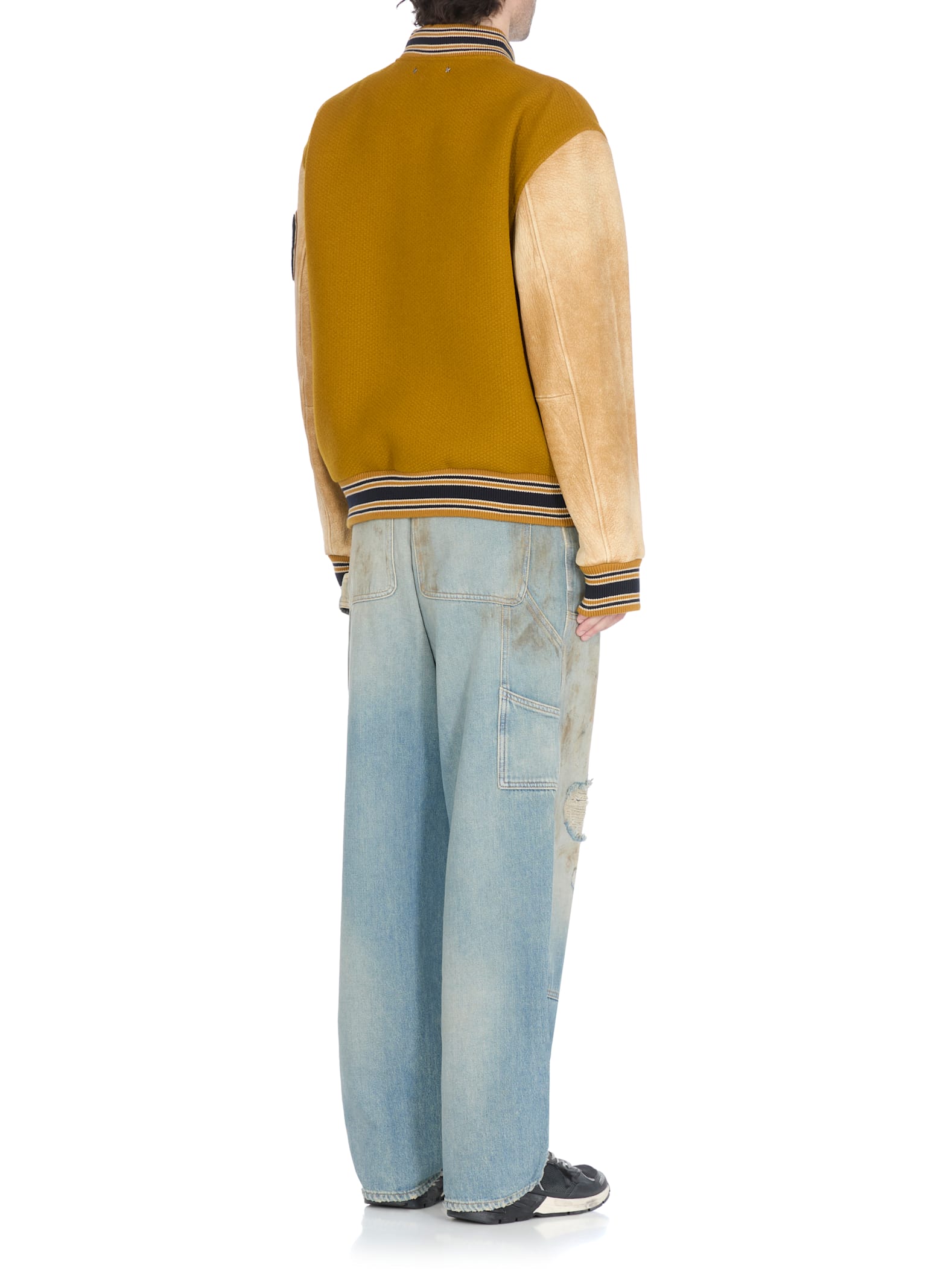 Golden Goose Deluxe Brand Men Ochre Wool Aleandro Bomber Jacket In Yellow
