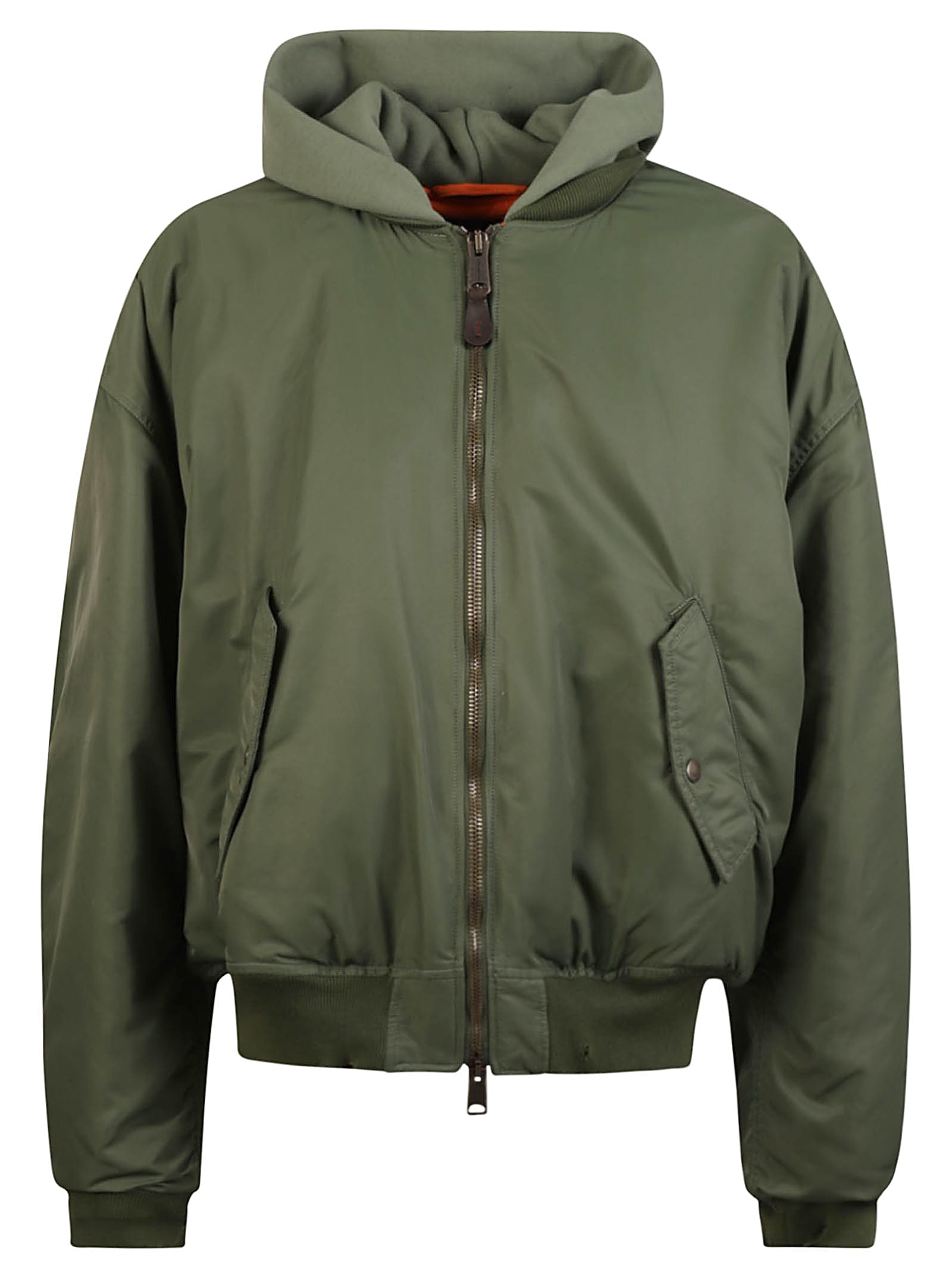 Shop Balenciaga Classic Zip Hooded Bomber In Khaki