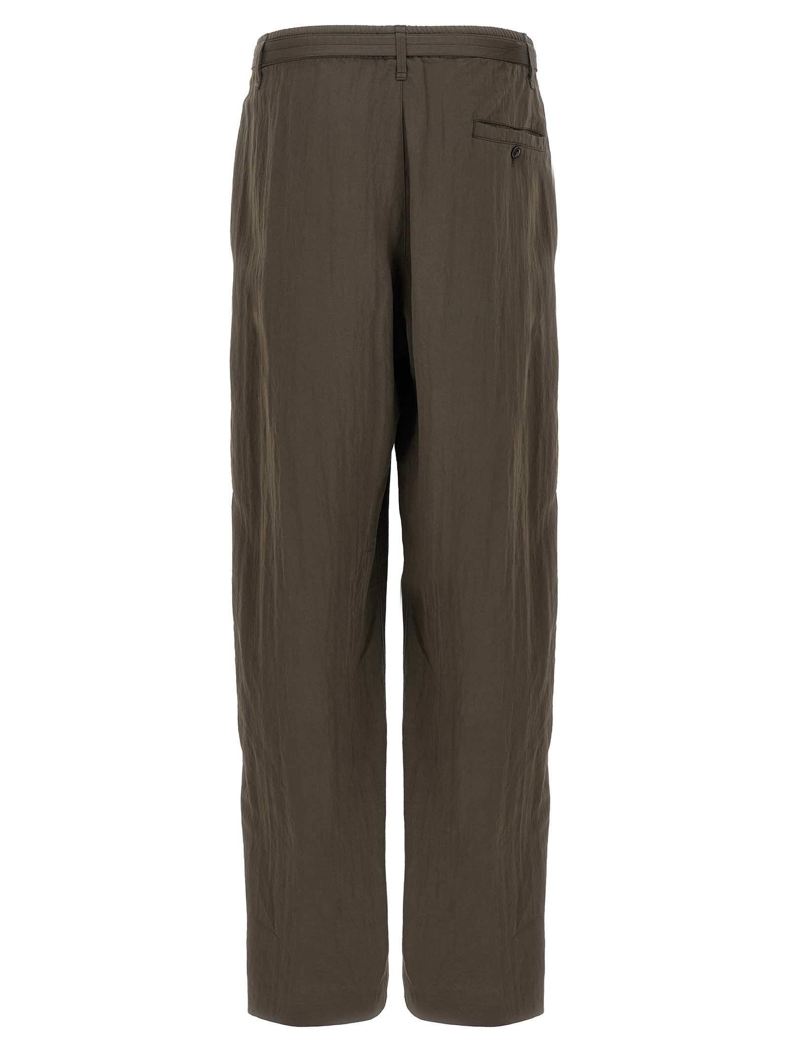 Lemaire Pleated Waistband Trousers With Practical Pockets In Brown